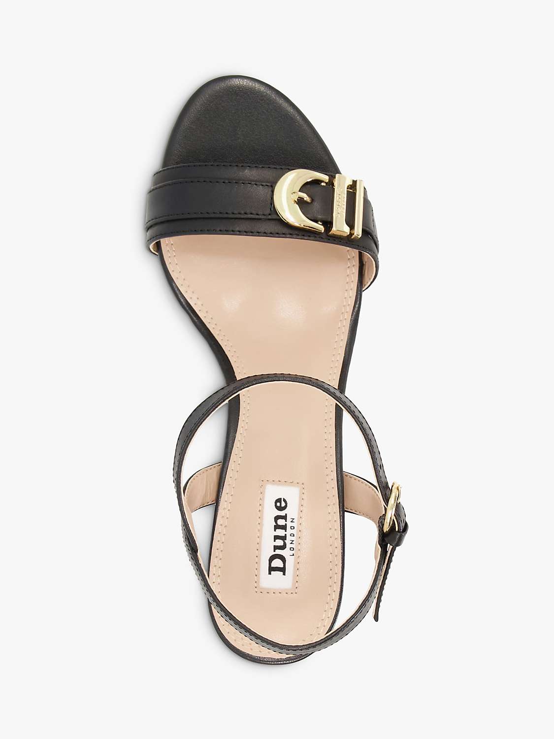 Buy Dune Jessie Branded Buckle Block Heel Leather Sandals Online at johnlewis.com