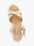 Dune Kind Leather Espadrille Wedge Heel Sandals, Gold