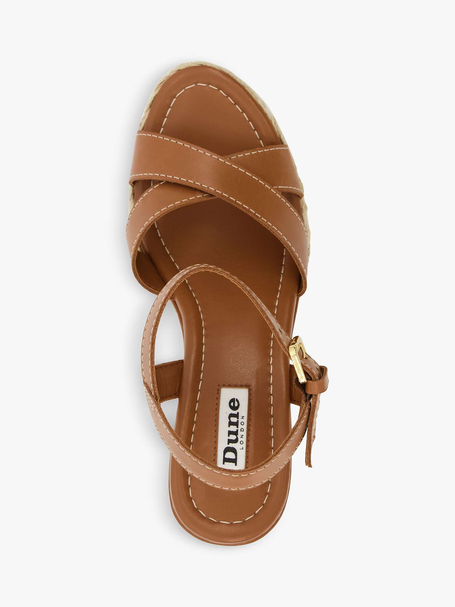 Buy Dune Kind Leather Espadrille Wedge Heel Sandals, Tan Online at johnlewis.com