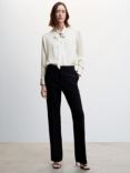 Mango Perla-A Tie Neck Blouse, White