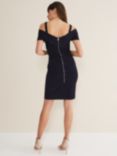 Phase Eight Zella Knitted Bandage Dress, Navy