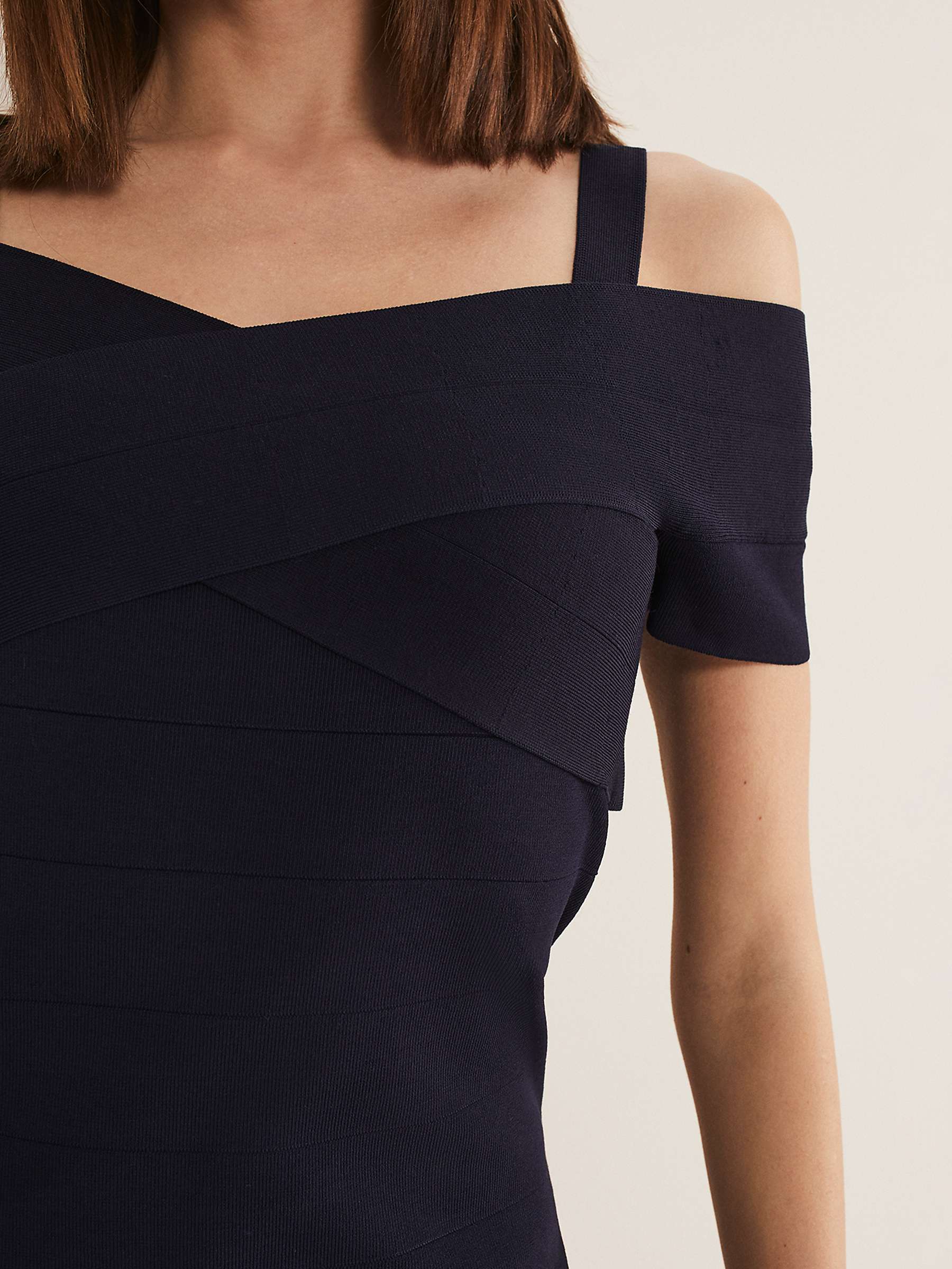 Buy Phase Eight Zella Knitted Bandage Dress, Navy Online at johnlewis.com