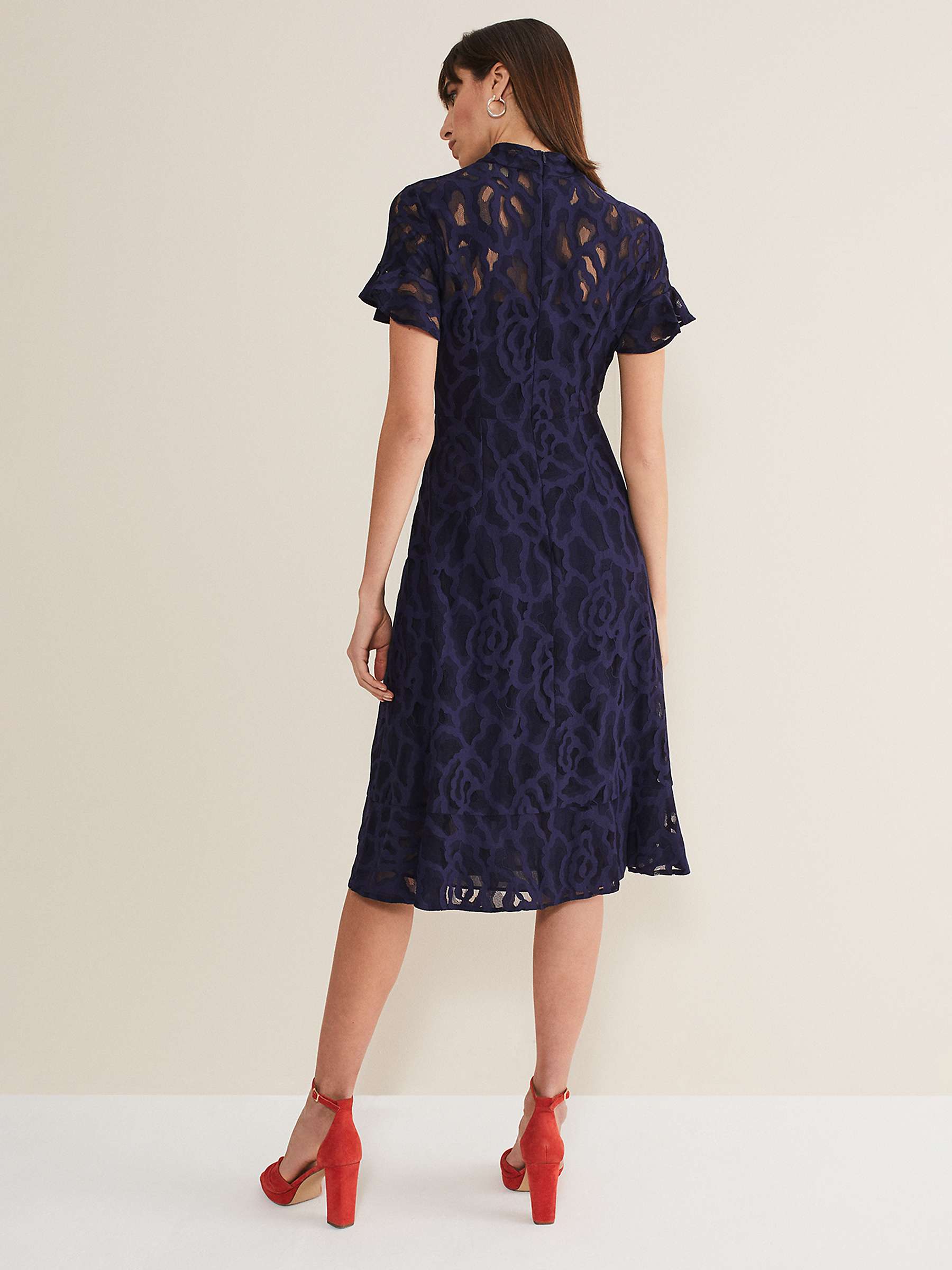 Buy Phase Eight Lulu Lace Dress, Navy Online at johnlewis.com
