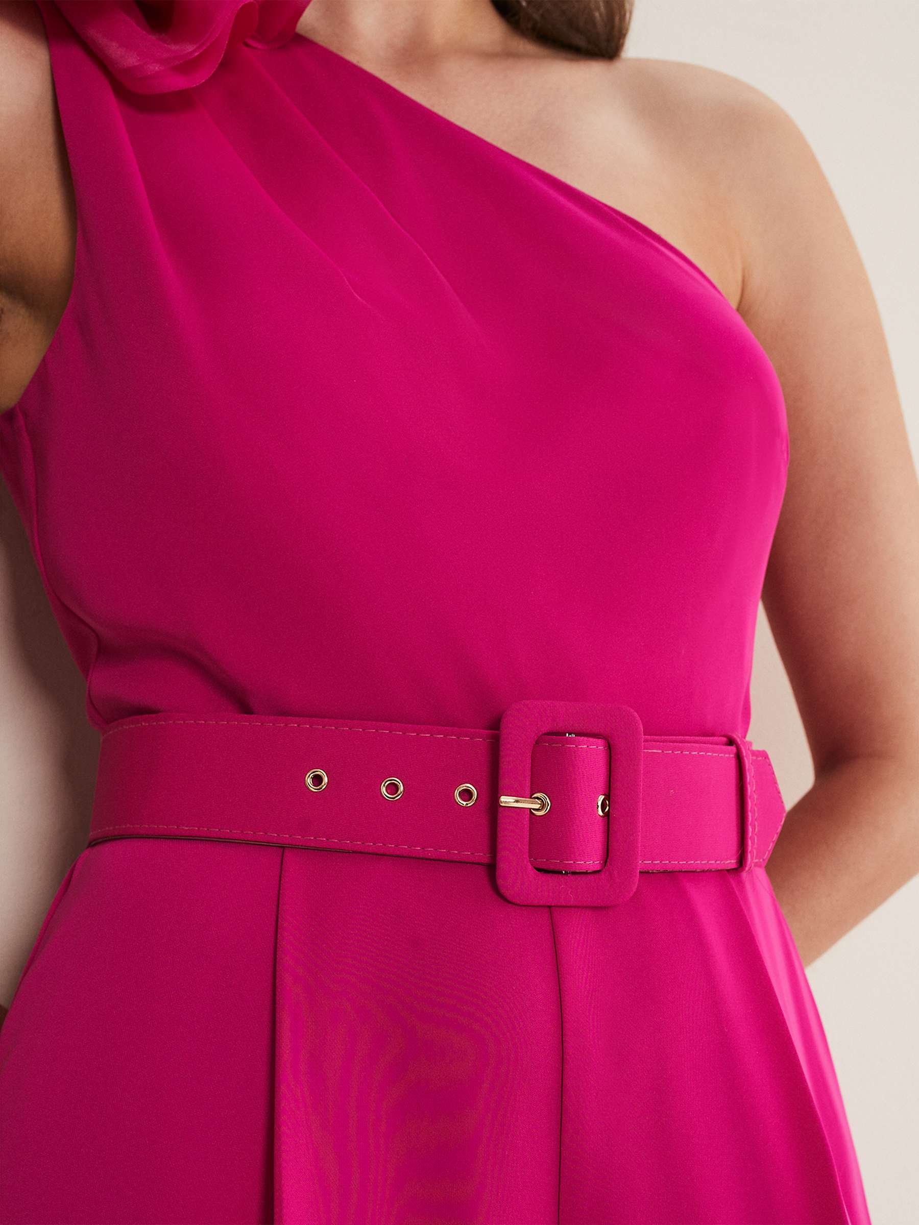 Buy Phase Eight Luisa One Shoulder Jumpsuit, Magenta Pink Online at johnlewis.com