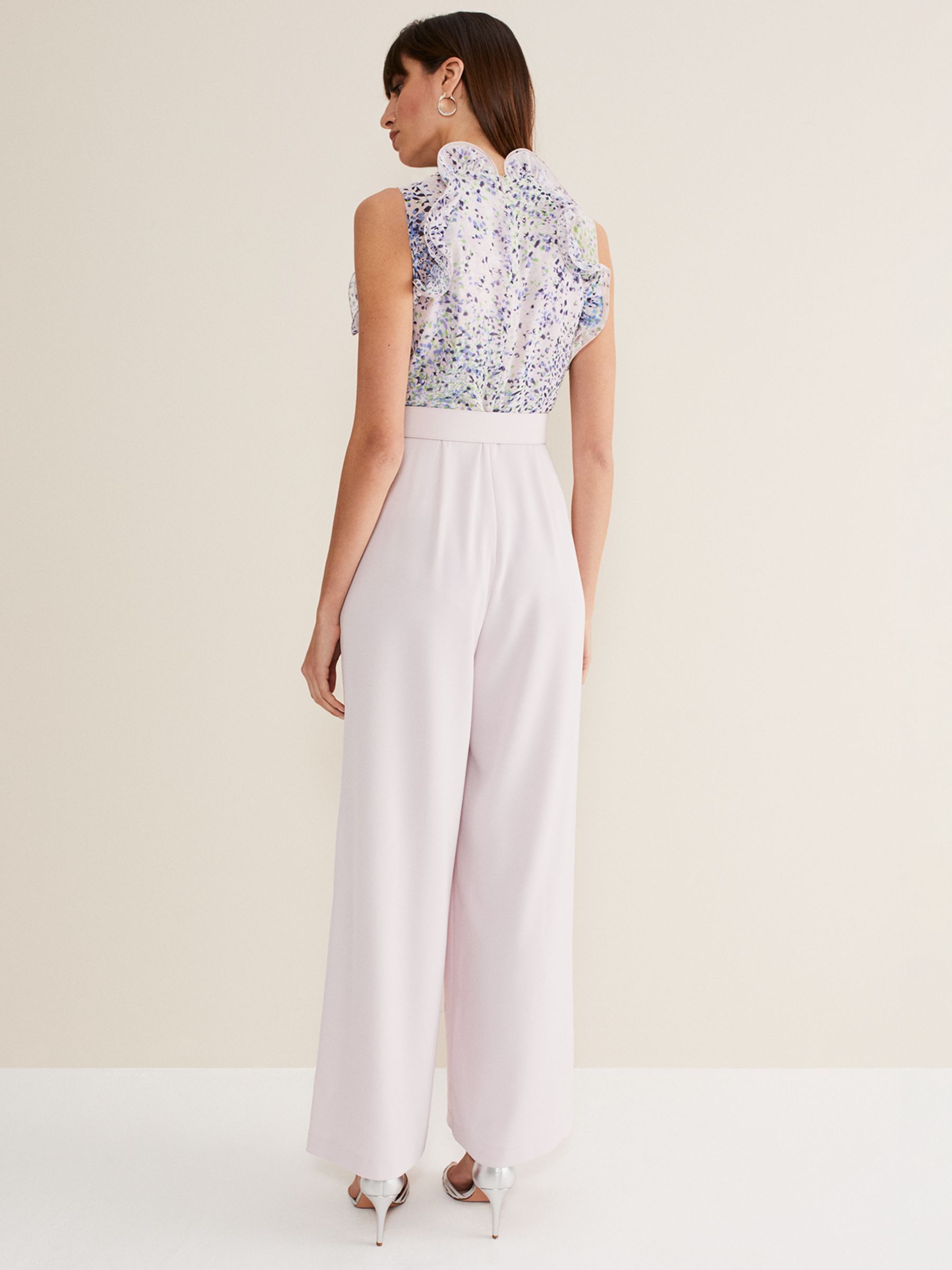 Buy Phase Eight Organza Jumpsuit, White/Multi Online at johnlewis.com