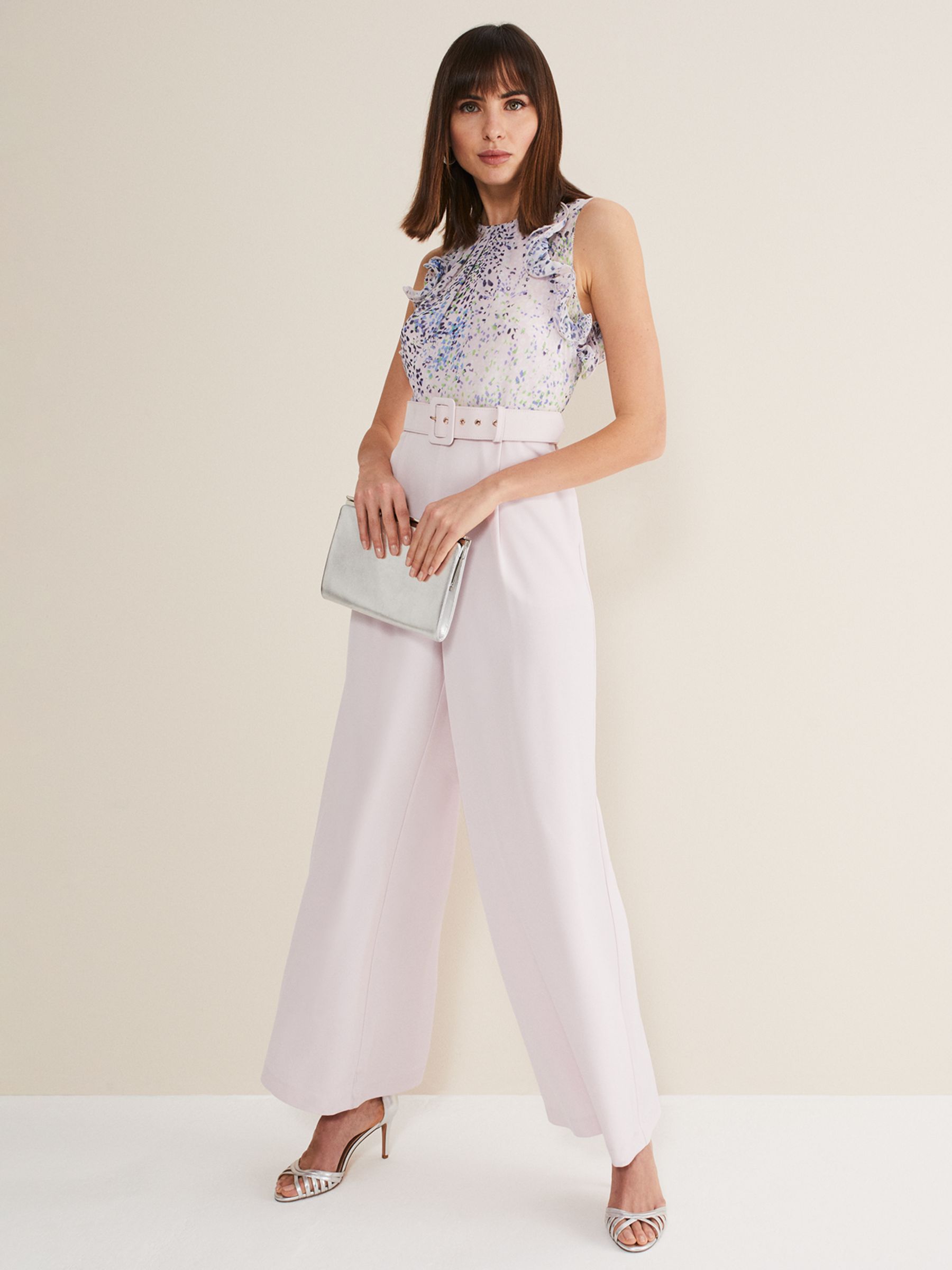Buy Phase Eight Organza Jumpsuit, White/Multi Online at johnlewis.com