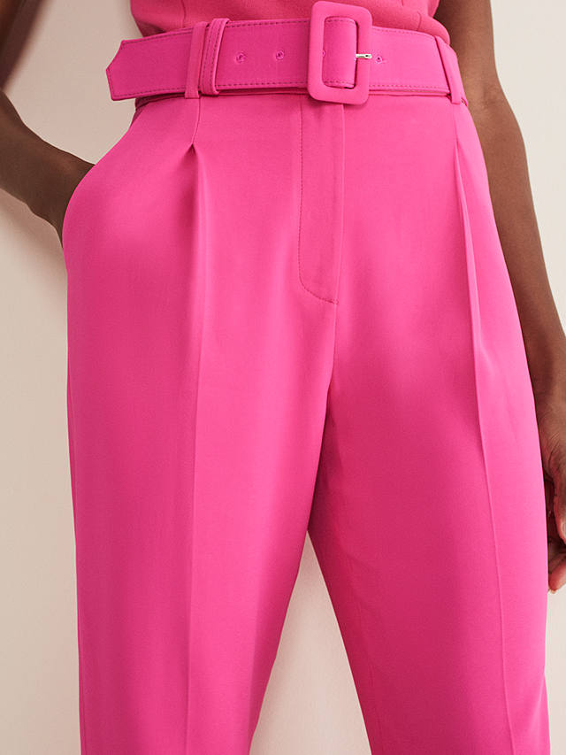 Phase Eight Adria Tailored Belted Trousers, Hot Pink