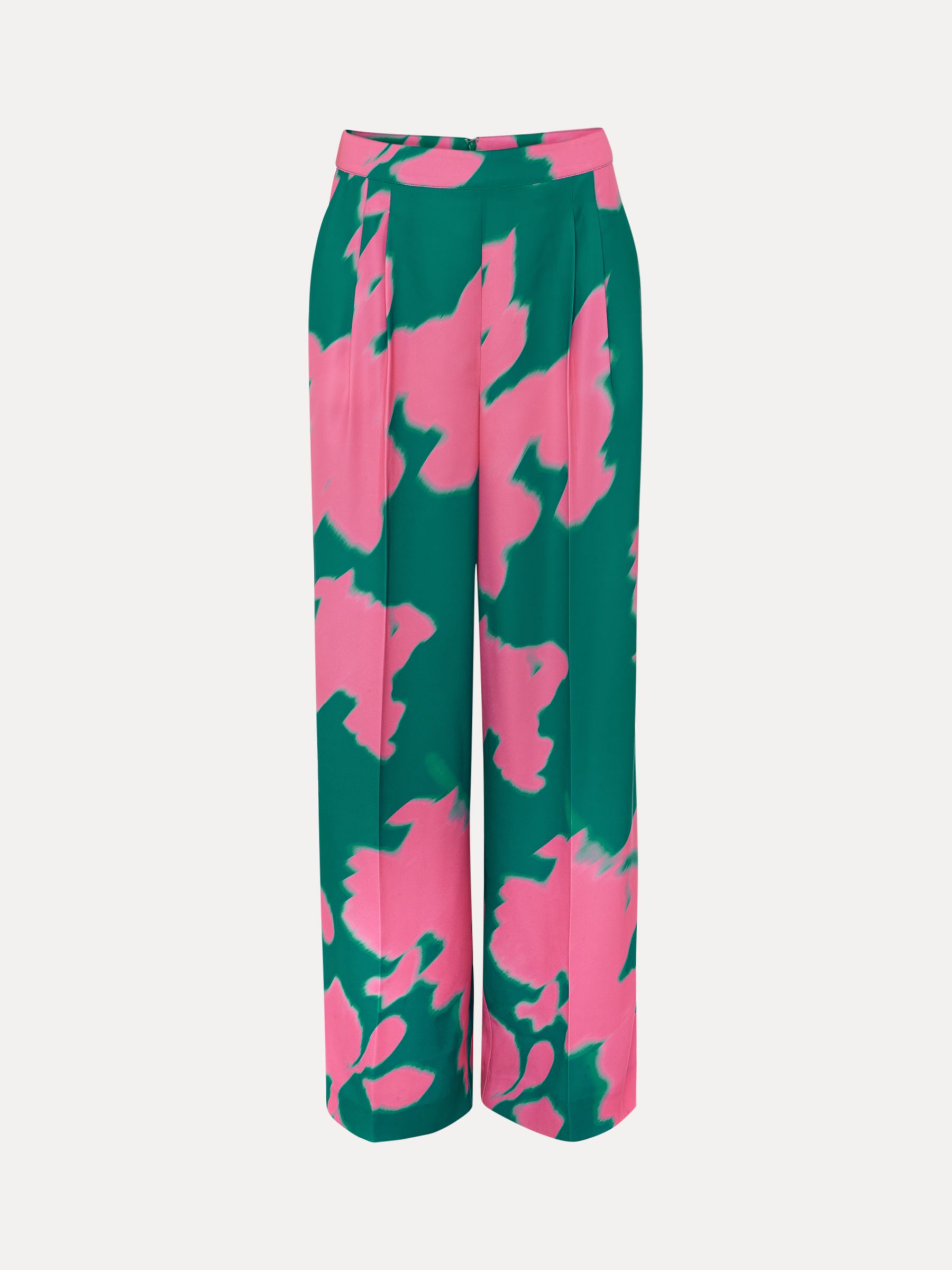 Phase Eight Madison Wide Leg Co-Ord Trousers, Green/Pink, 8