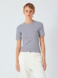 John Lewis ANYDAY Stripe Slim Fit T-Shirt, Navy/White
