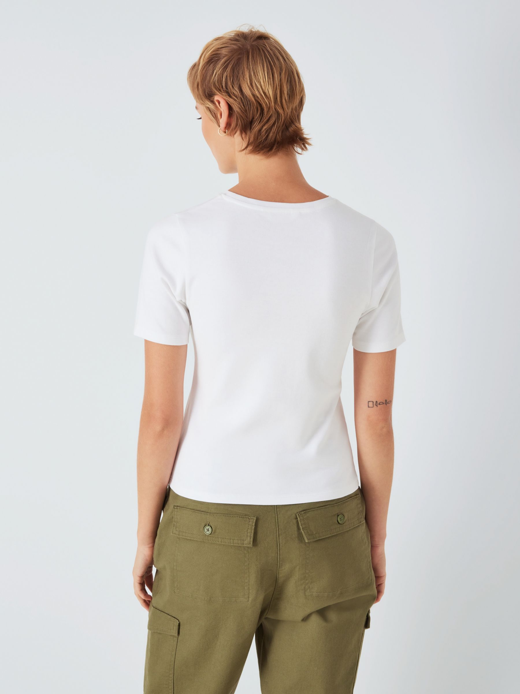 John Lewis ANYDAY Plain Slim Fit T-Shirt, White at John Lewis & Partners