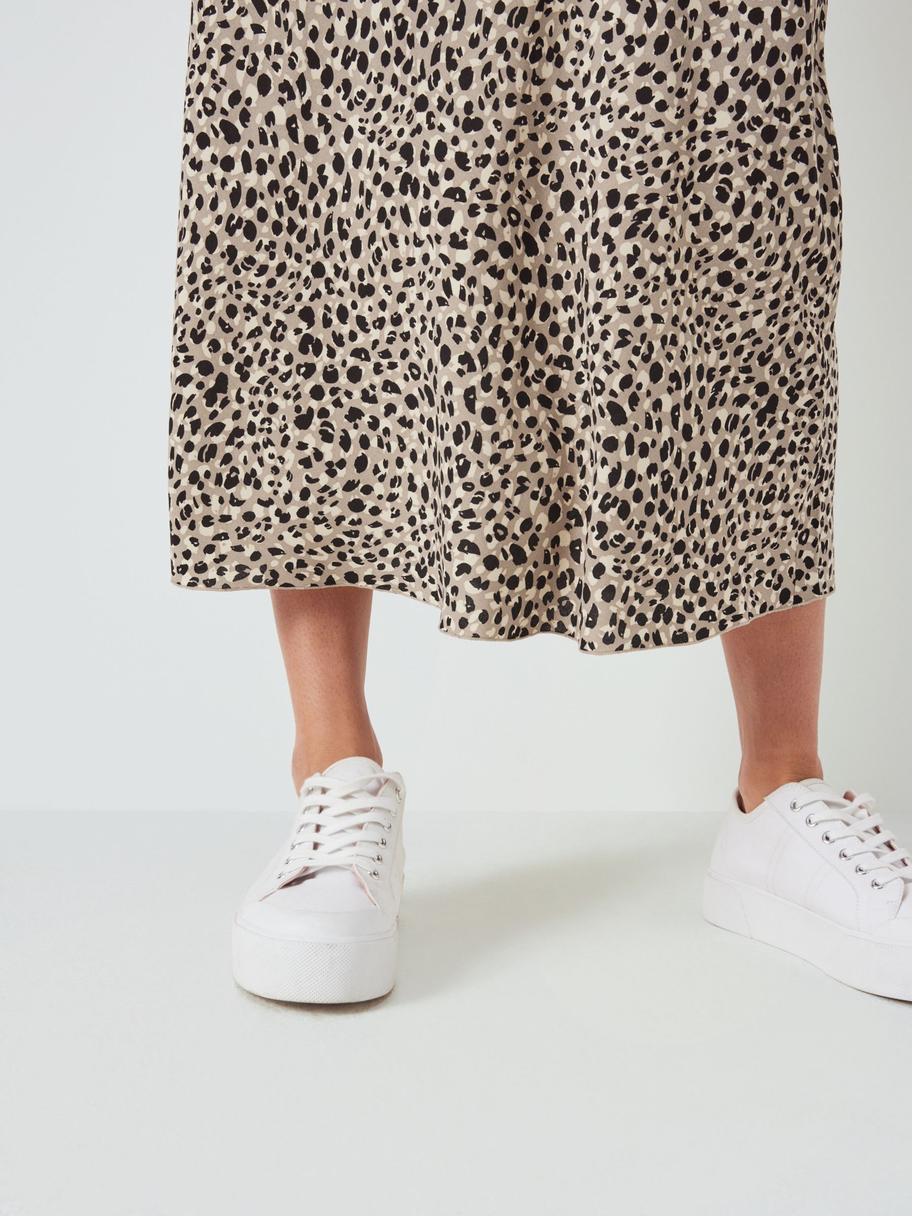 Leopard print bias cut midi cheap skirt