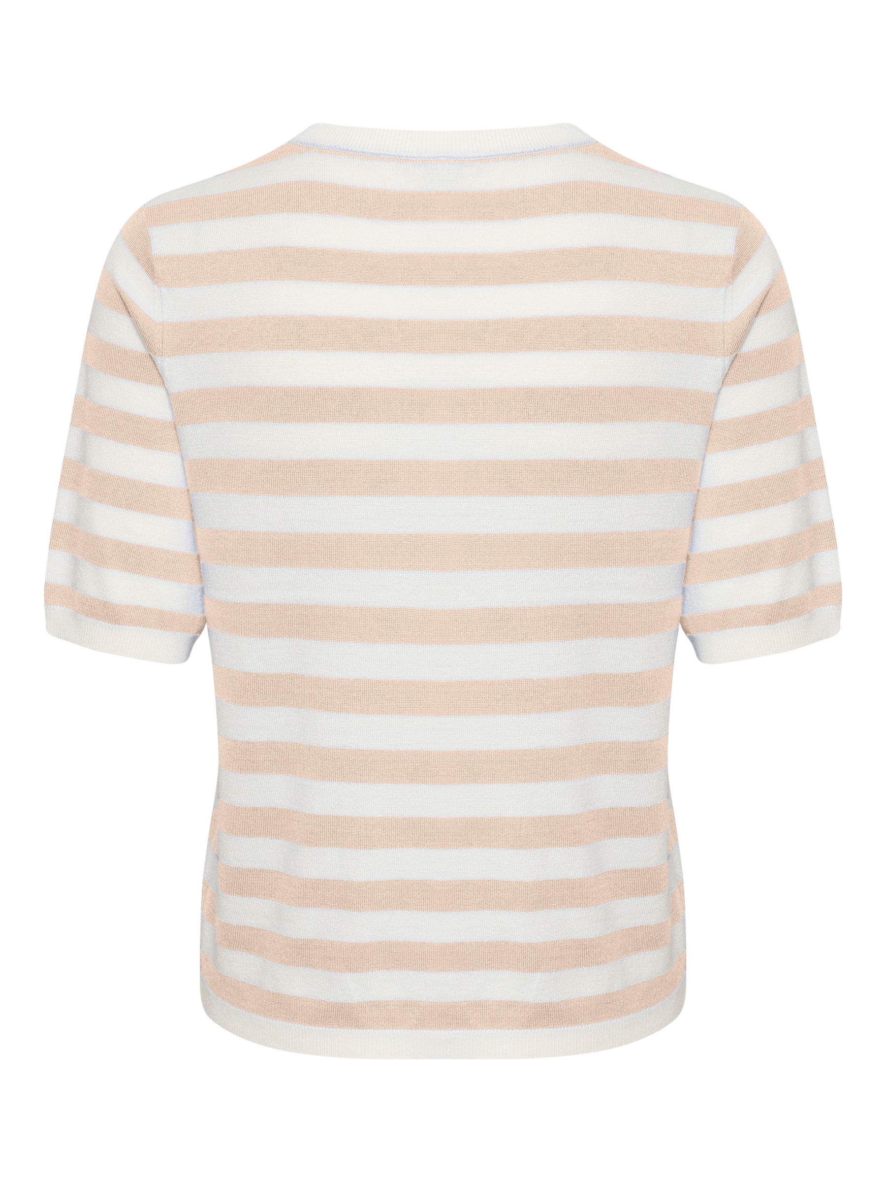 Buy KAFFE Milo Striped Knitted Half Sleeve Top Online at johnlewis.com