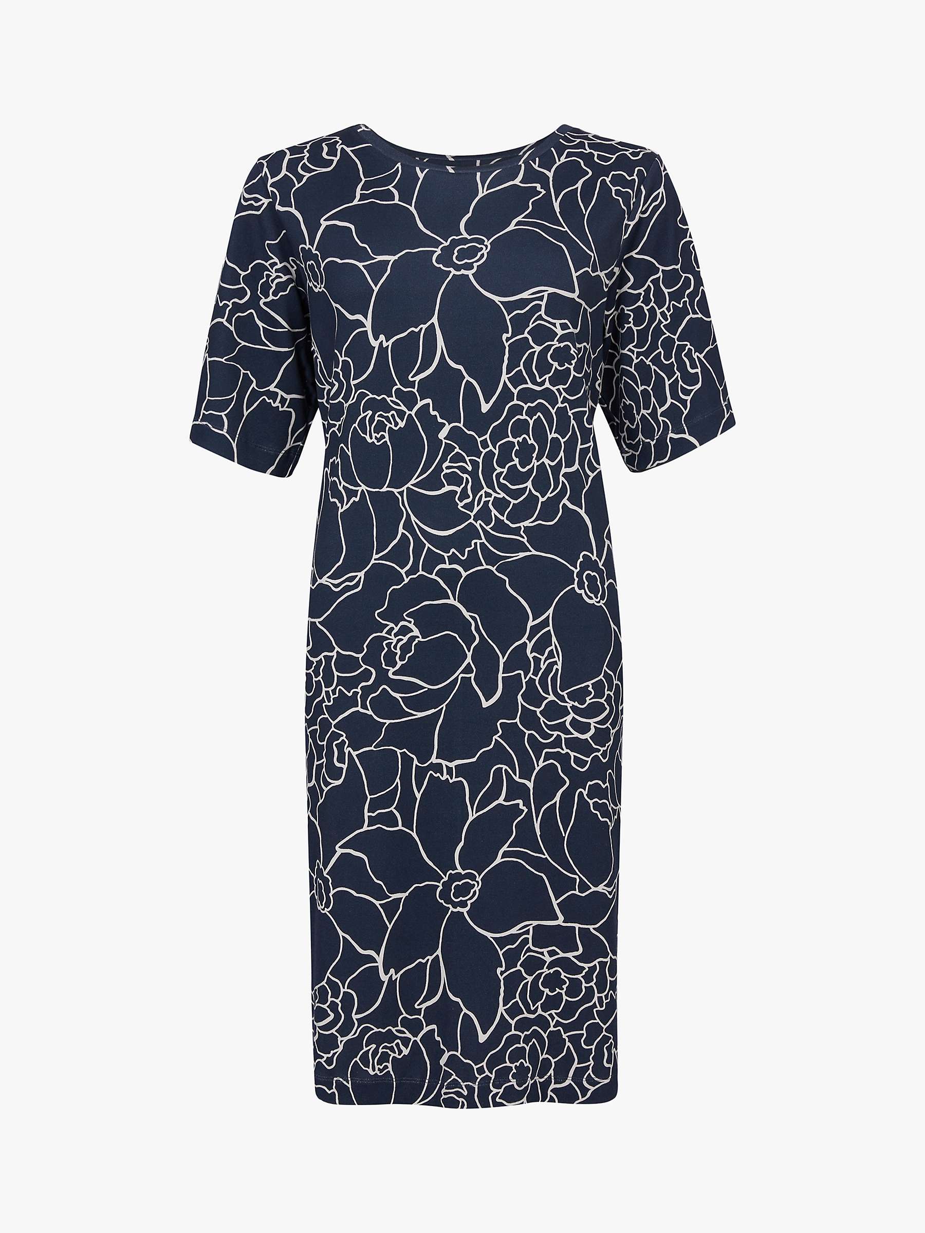 Buy Celtic & Co. Floral Outline T-Shirt Dress, Navy Online at johnlewis.com