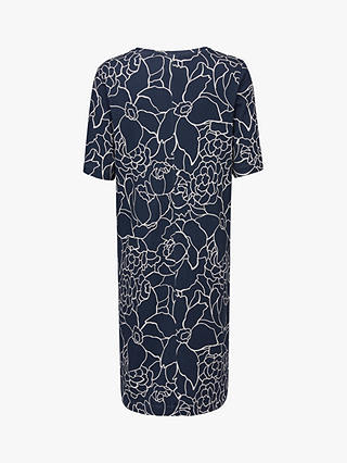 Celtic & Co. Floral Outline T-Shirt Dress, Navy