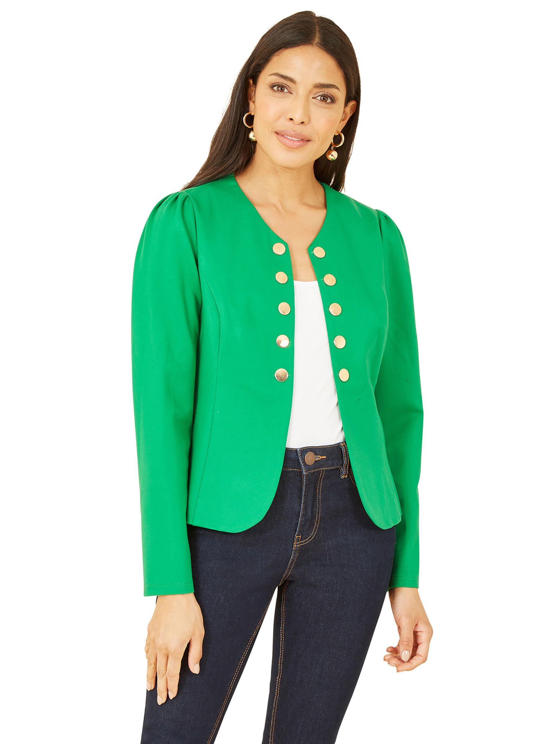 Yumi Button Jacket, Green, 8