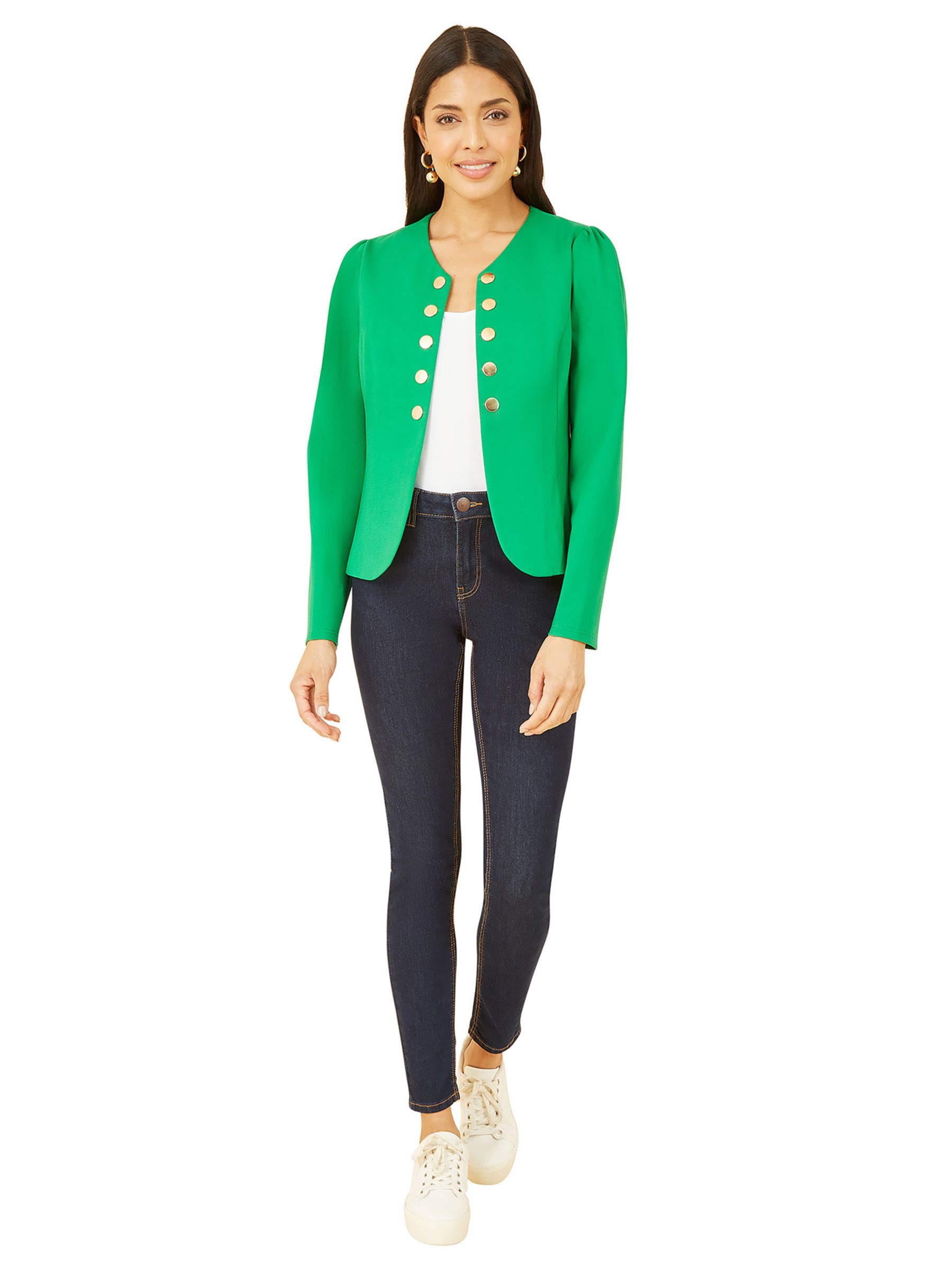 Yumi Button Jacket, Green at John Lewis & Partners