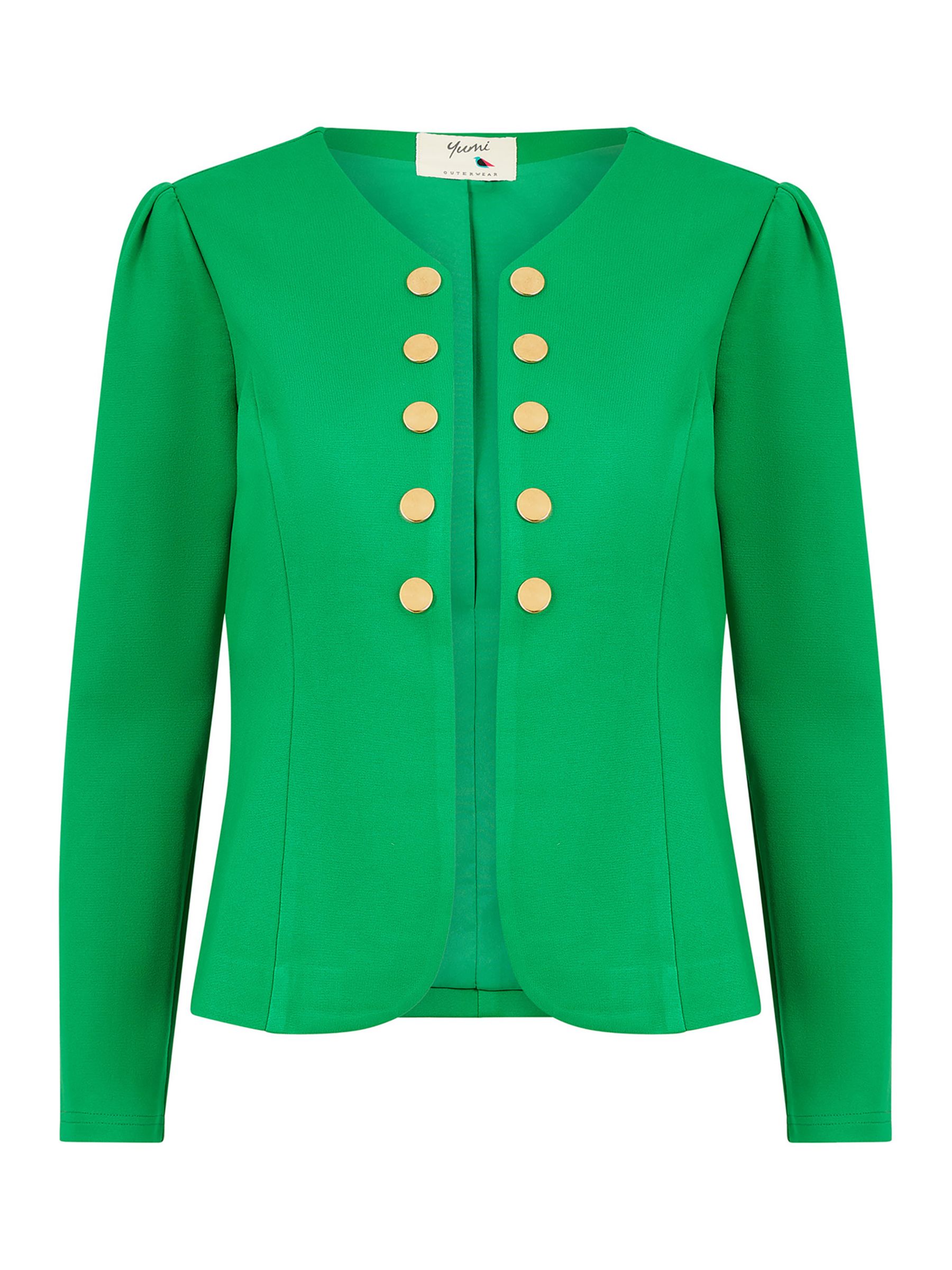 Yumi Button Jacket, Green, 8