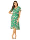 Yumi Floral Print Wrap Dress, Green