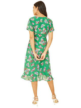 Yumi Floral Print Wrap Dress, Green