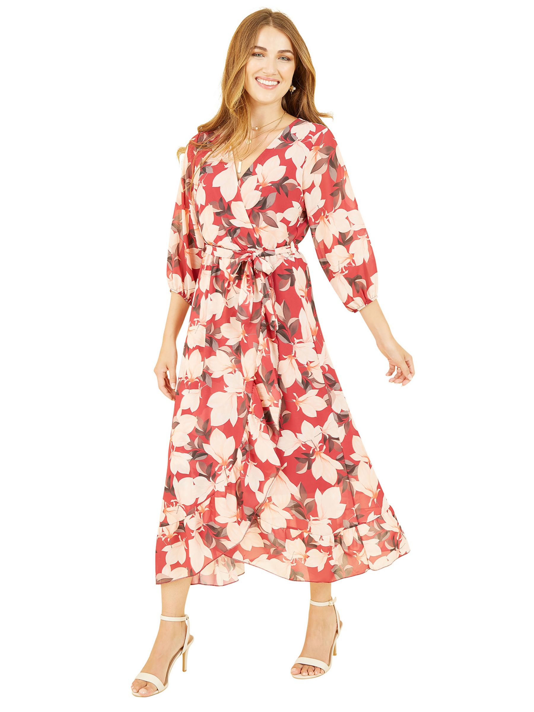 Yumi Blossom Print Wrap Midi Dress at John Lewis & Partners