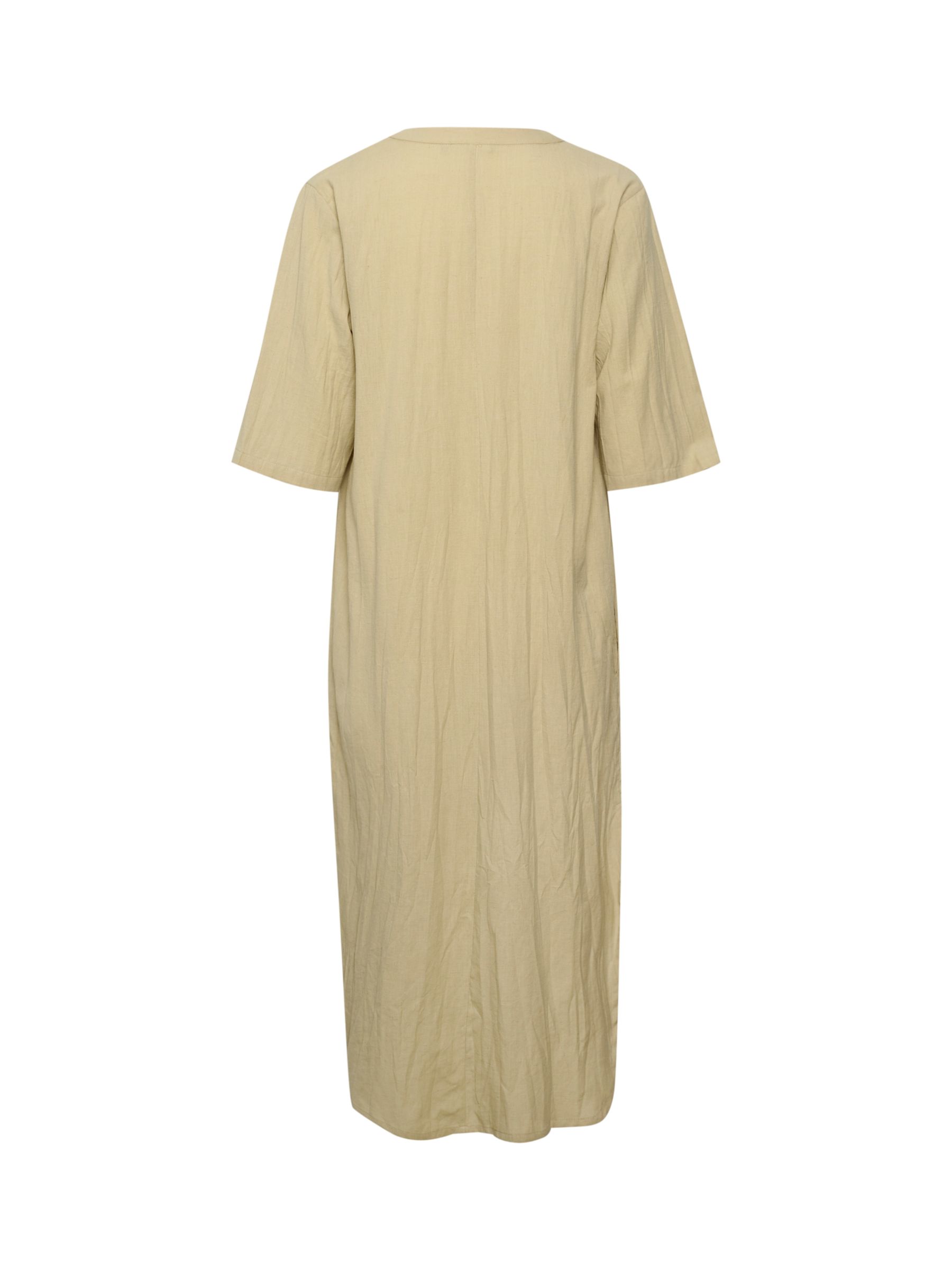 KAFFE Majse Cotton Linen Blend Kaftan Dress, Feather Grey, 10