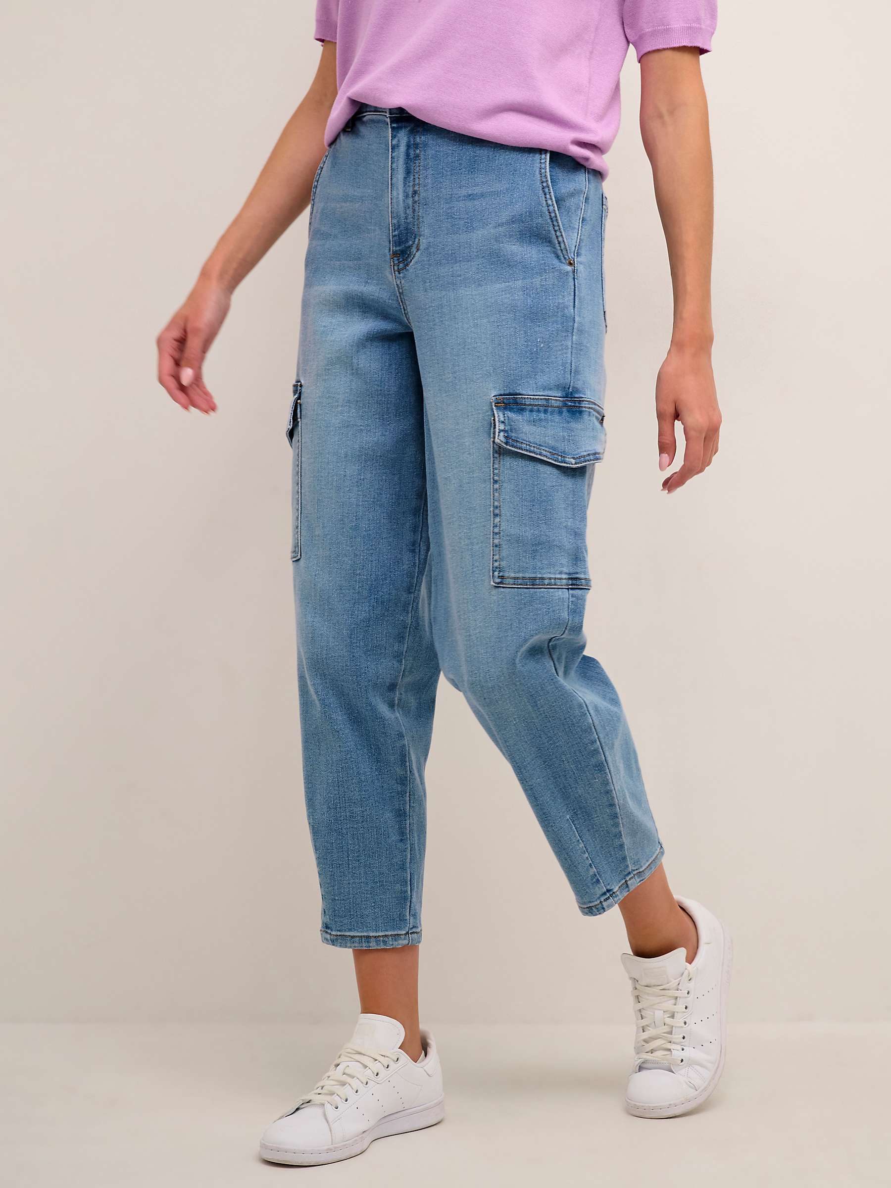 Buy KAFFE Sinem Barrel 7/8 Jeans, Blue Online at johnlewis.com