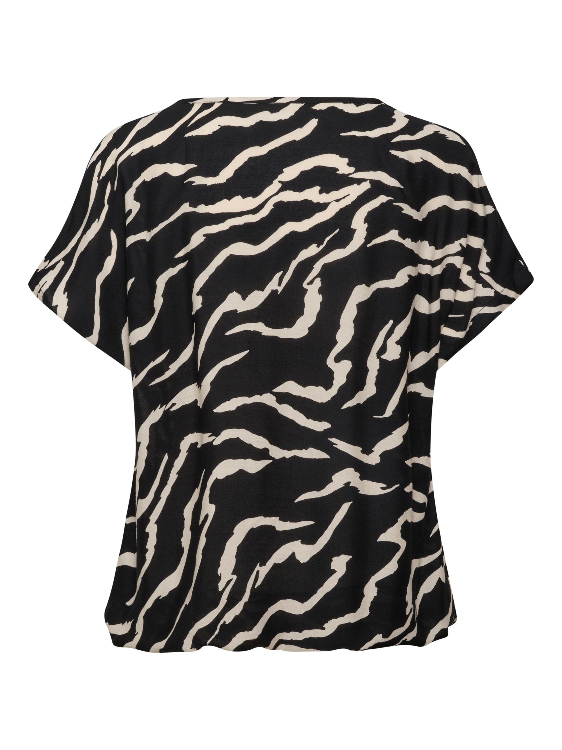 KAFFE Somia Stanley Top, Black/White, Black/White at John Lewis & Partners