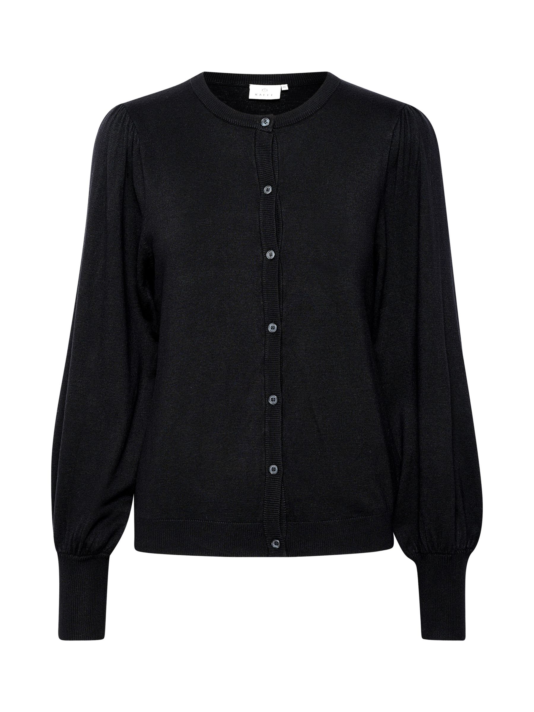 KAFFE Lizza Knit Cardigan, Black Deep at John Lewis & Partners