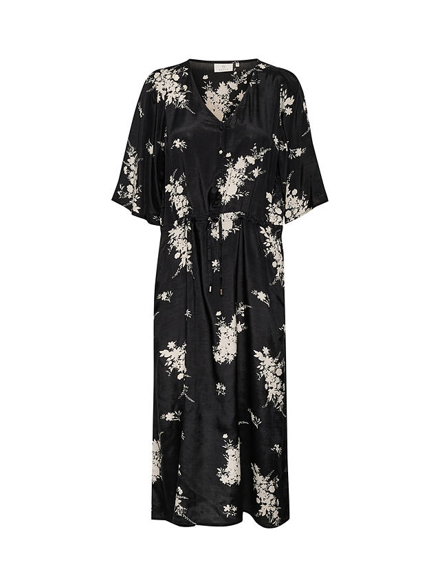 KAFFE Gilla Floral Midi Dress, Black/Antique