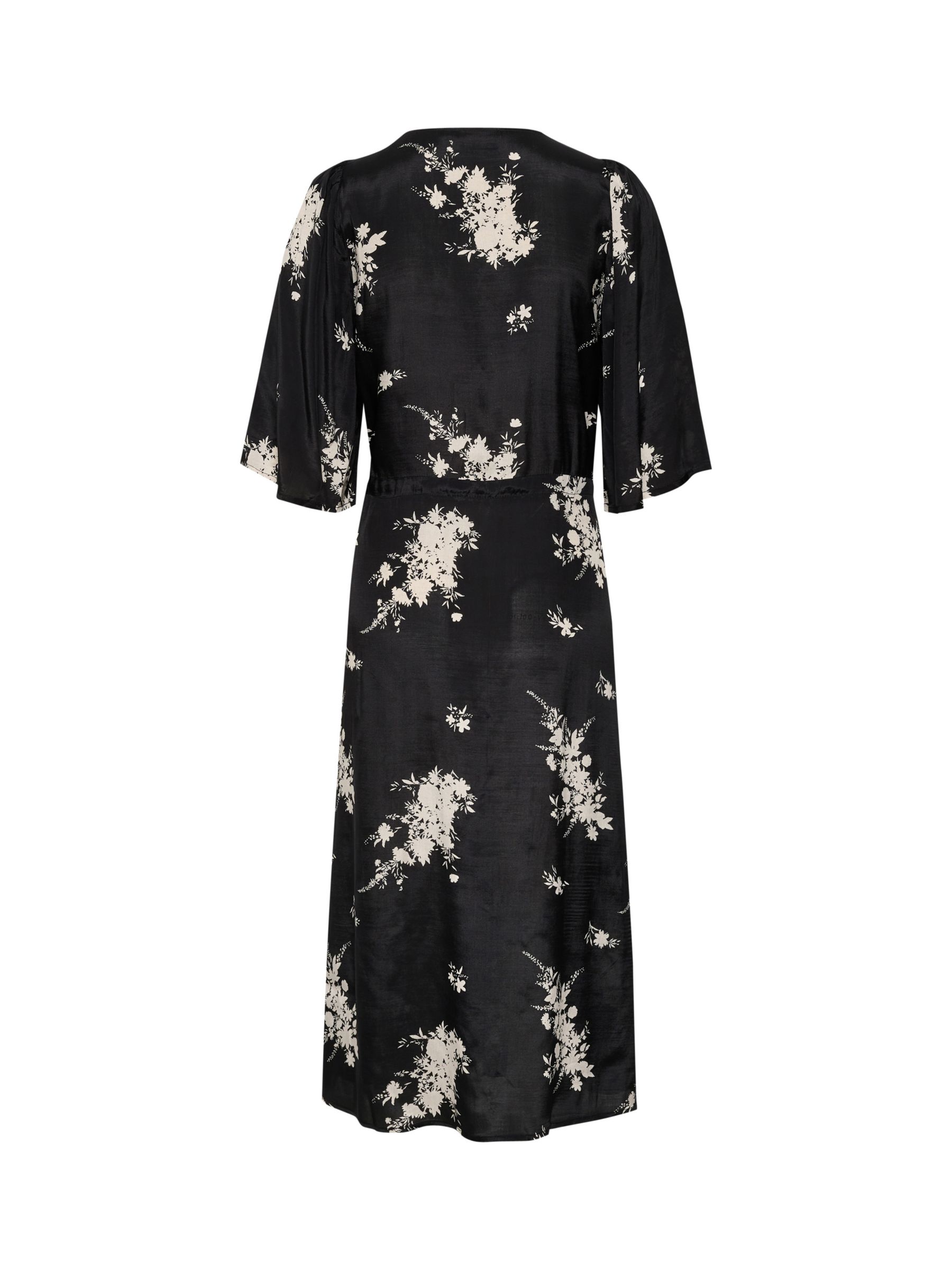 KAFFE Gilla Floral Midi Dress, Black/Antique at John Lewis & Partners
