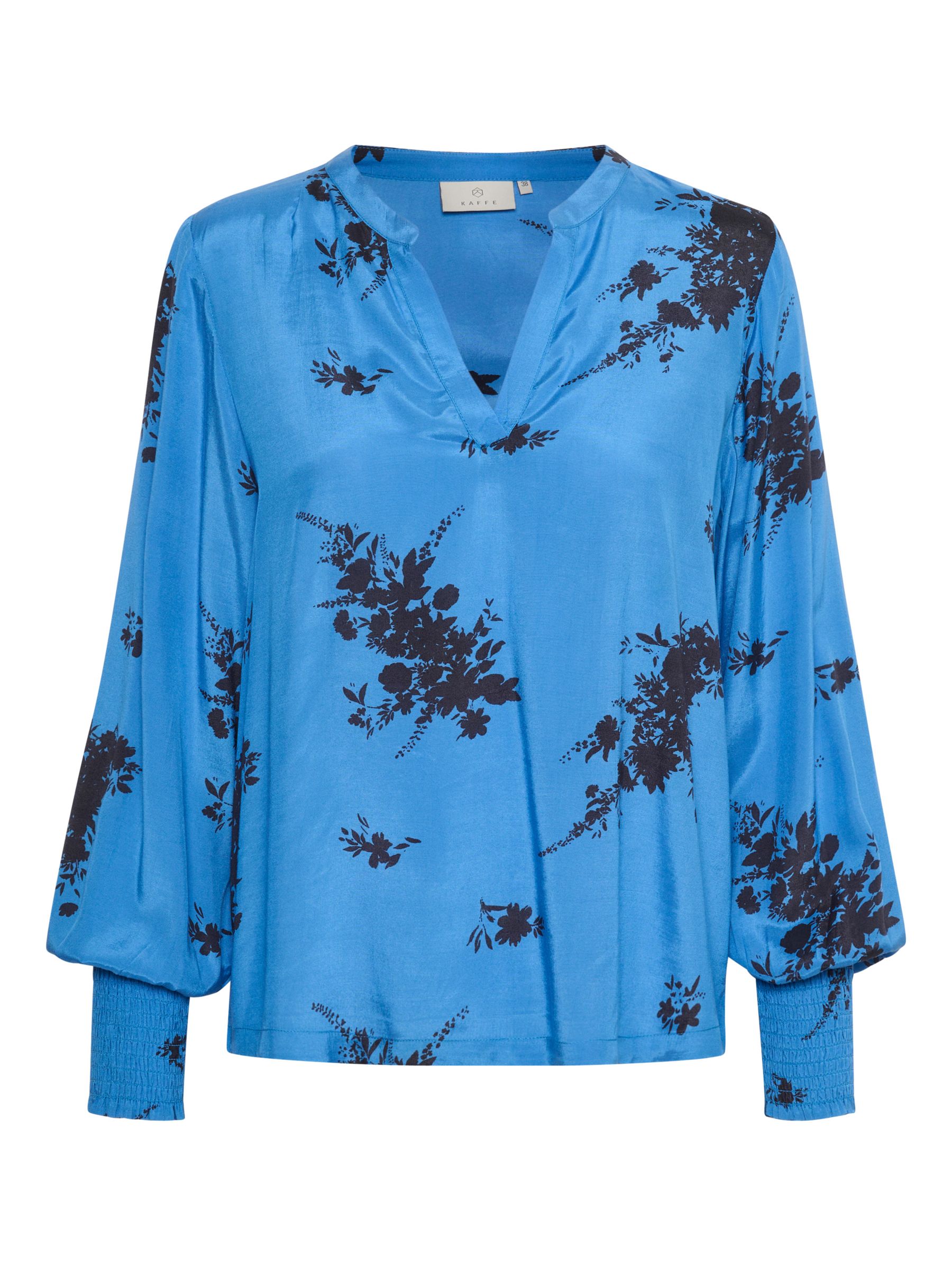 Buy KAFFE Gilla Floral Long Sleeve Blouse, Regatta/Black Online at johnlewis.com