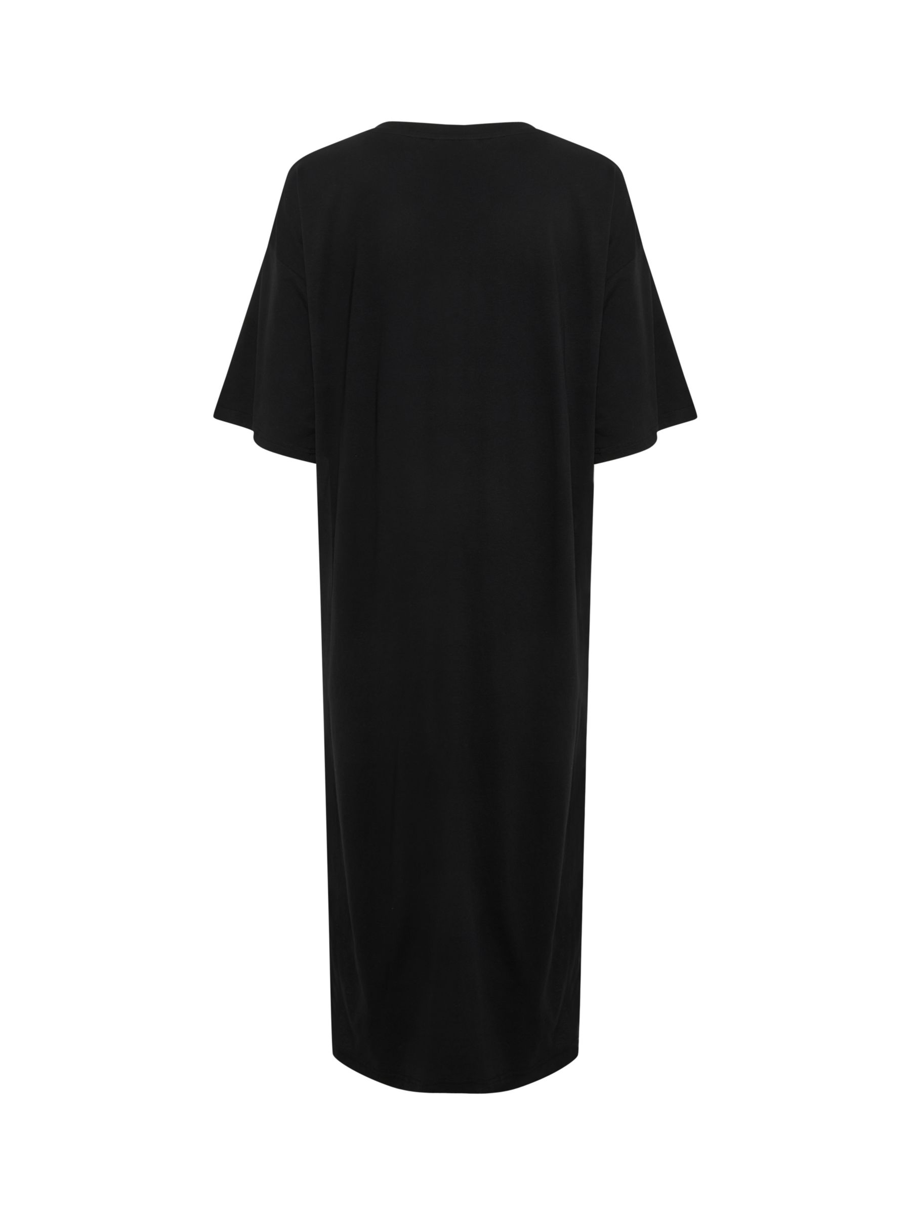 KAFFE Edna Cotton Maxi T-Shirt Dress, Black Deep, XL