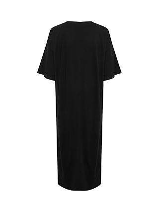 KAFFE Edna Cotton Maxi T-Shirt Dress, Black Deep