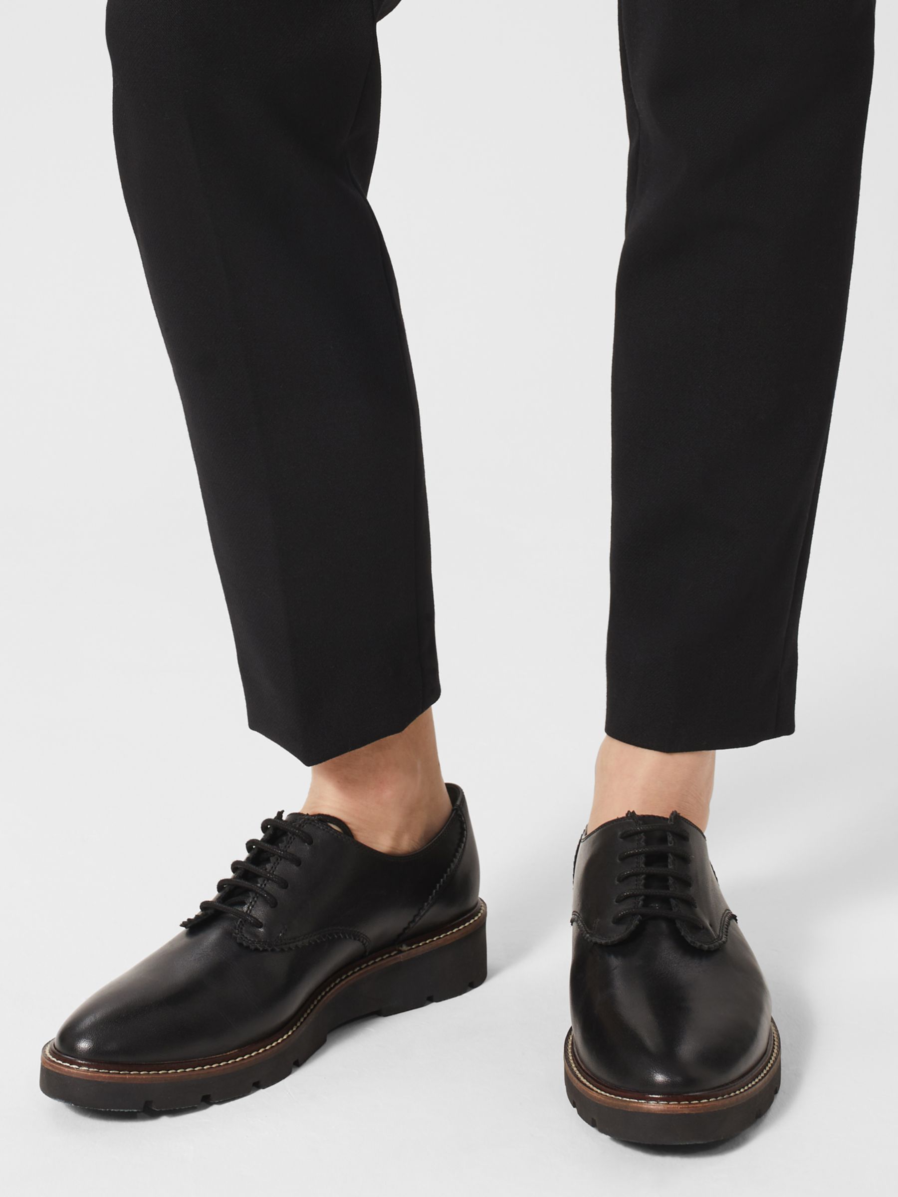 Buy Hobbs Chelsea Lace Up Leather Brogues, Black Online at johnlewis.com