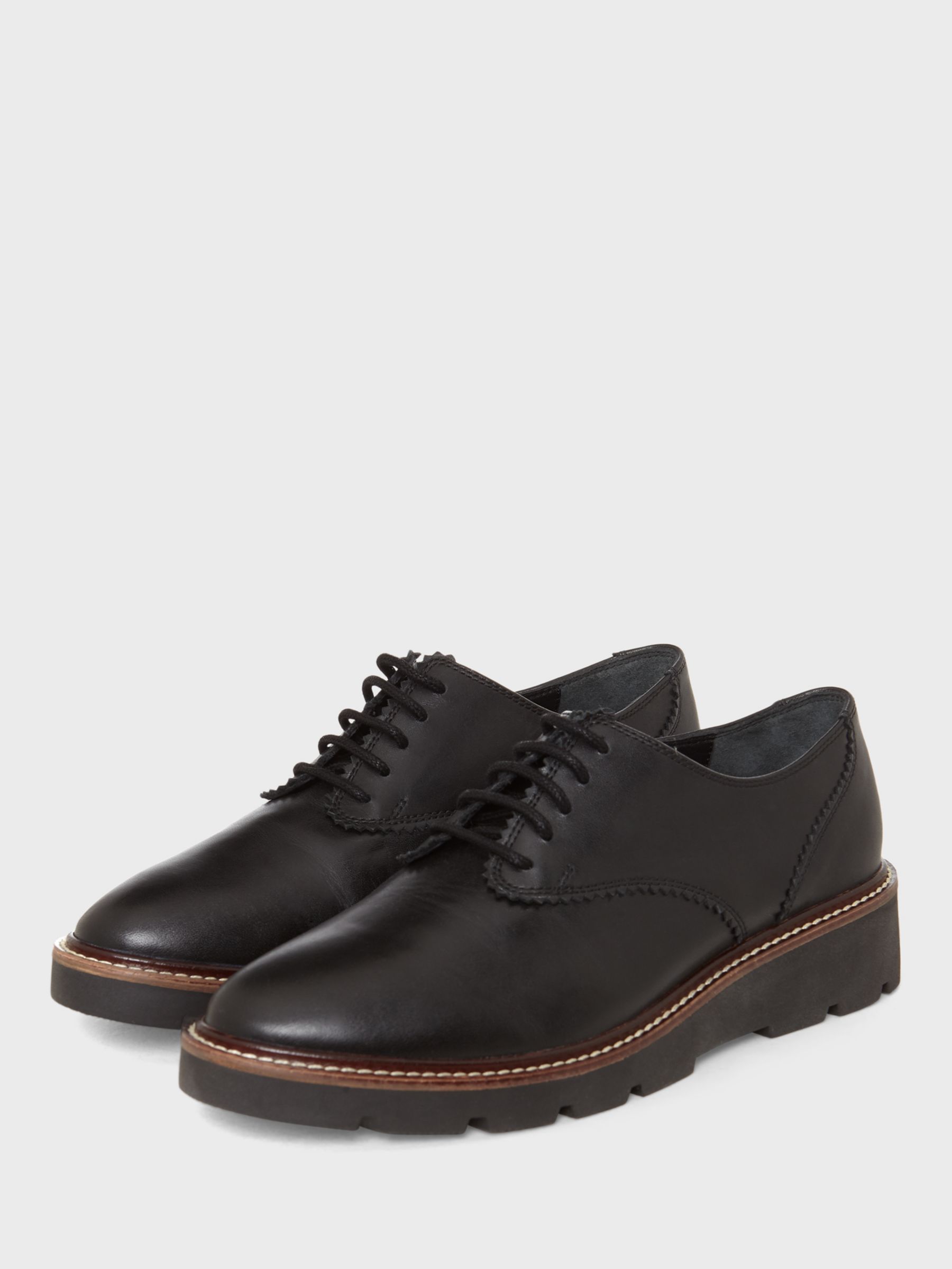Buy Hobbs Chelsea Lace Up Leather Brogues, Black Online at johnlewis.com