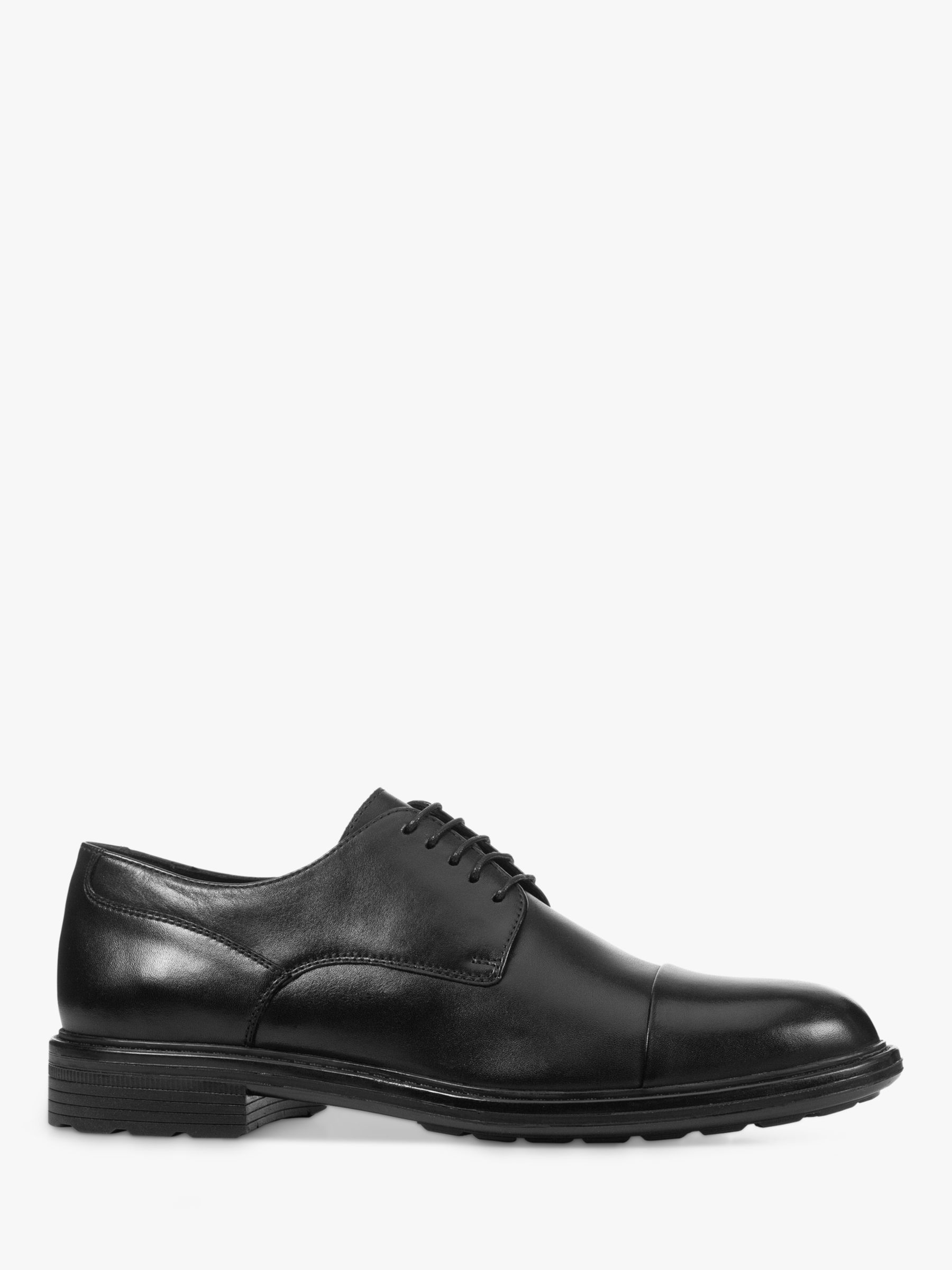 Geox Walk Leather Derby Shoes, Black at John Lewis &