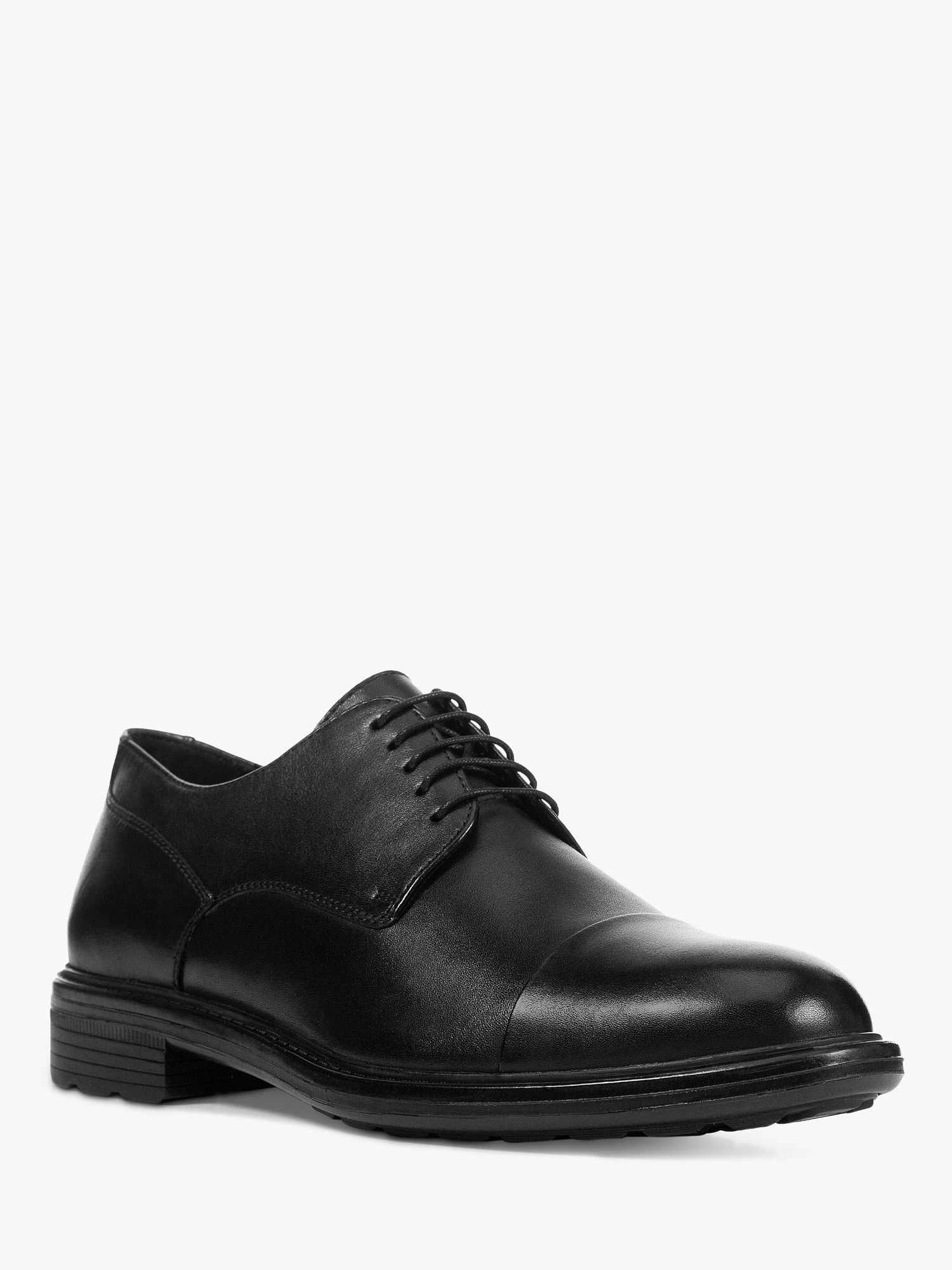 Geox Walk Leather Derby Shoes, Black at John Lewis &