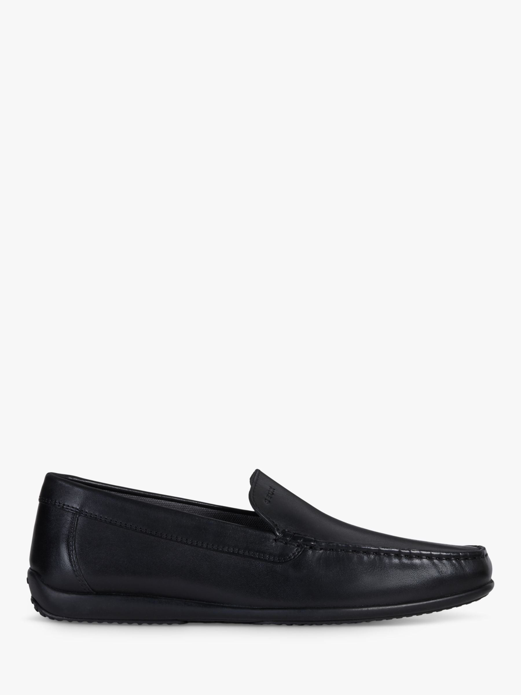 Geox Ascanio Leather Loafers, Black at John Lewis & Partners