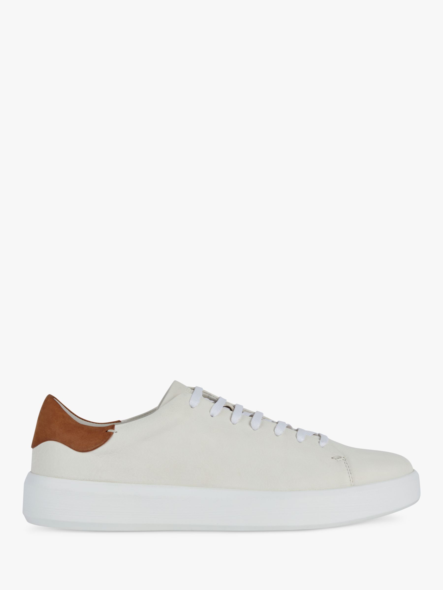 Geox Velletri Low Cut Leather Trainers, White at John Lewis & Partners