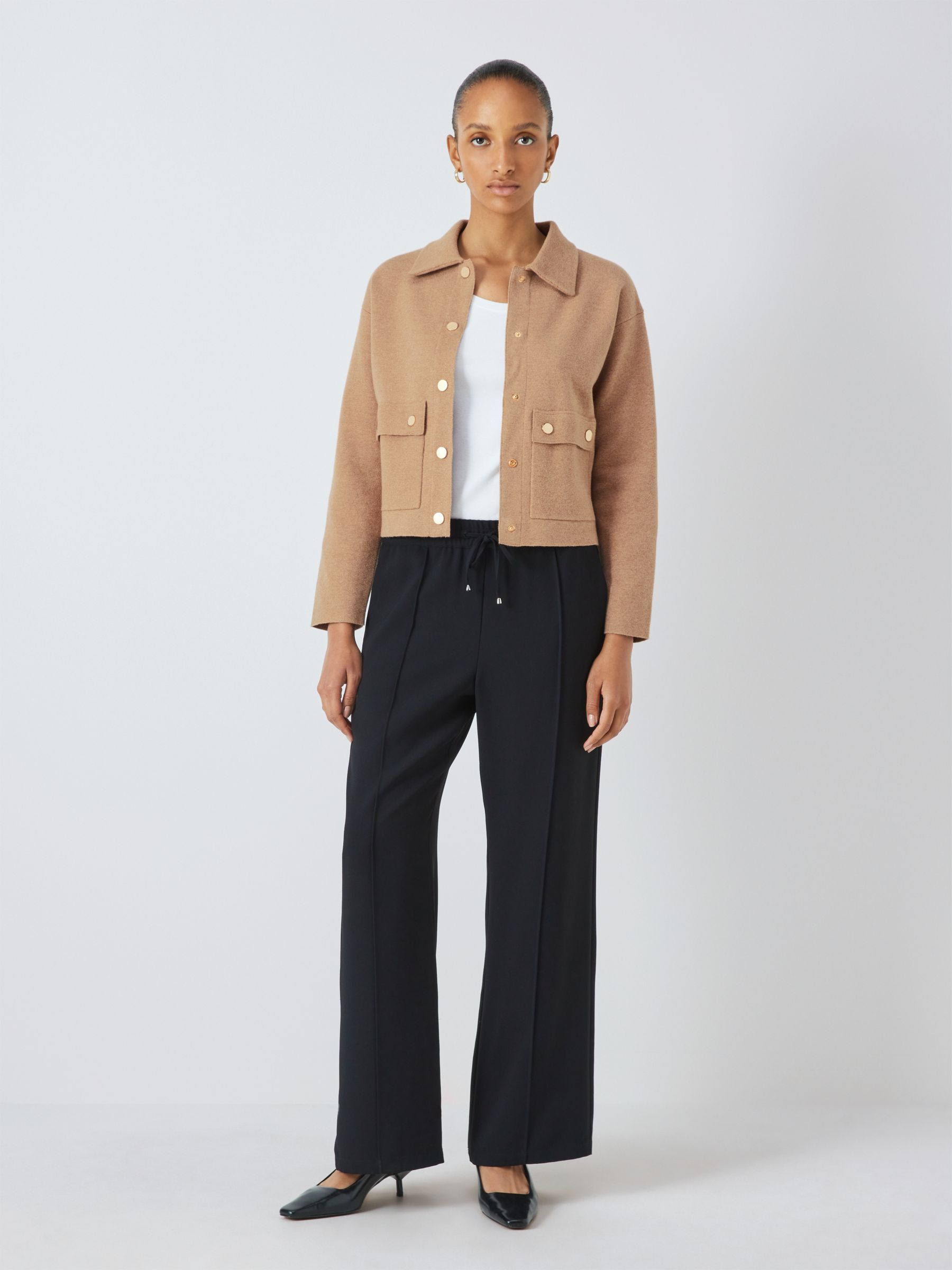 John Lewis Knit Jacket, Camel at John Lewis & Partners