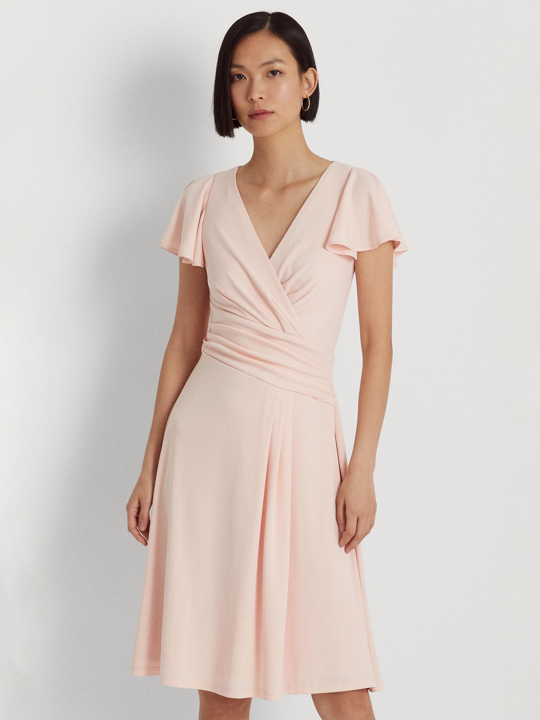 Lauren Ralph Lauren Besarry Plain Wrap Dress, Pale Pink