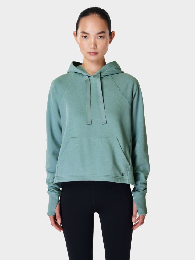 Sweaty Betty Revive Cropped Hoody, Vapour Blue, XXS