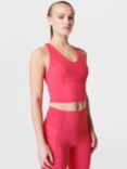 Sweaty Betty Super Soft Crop Strappy Back Workout Tank, Glow Pink