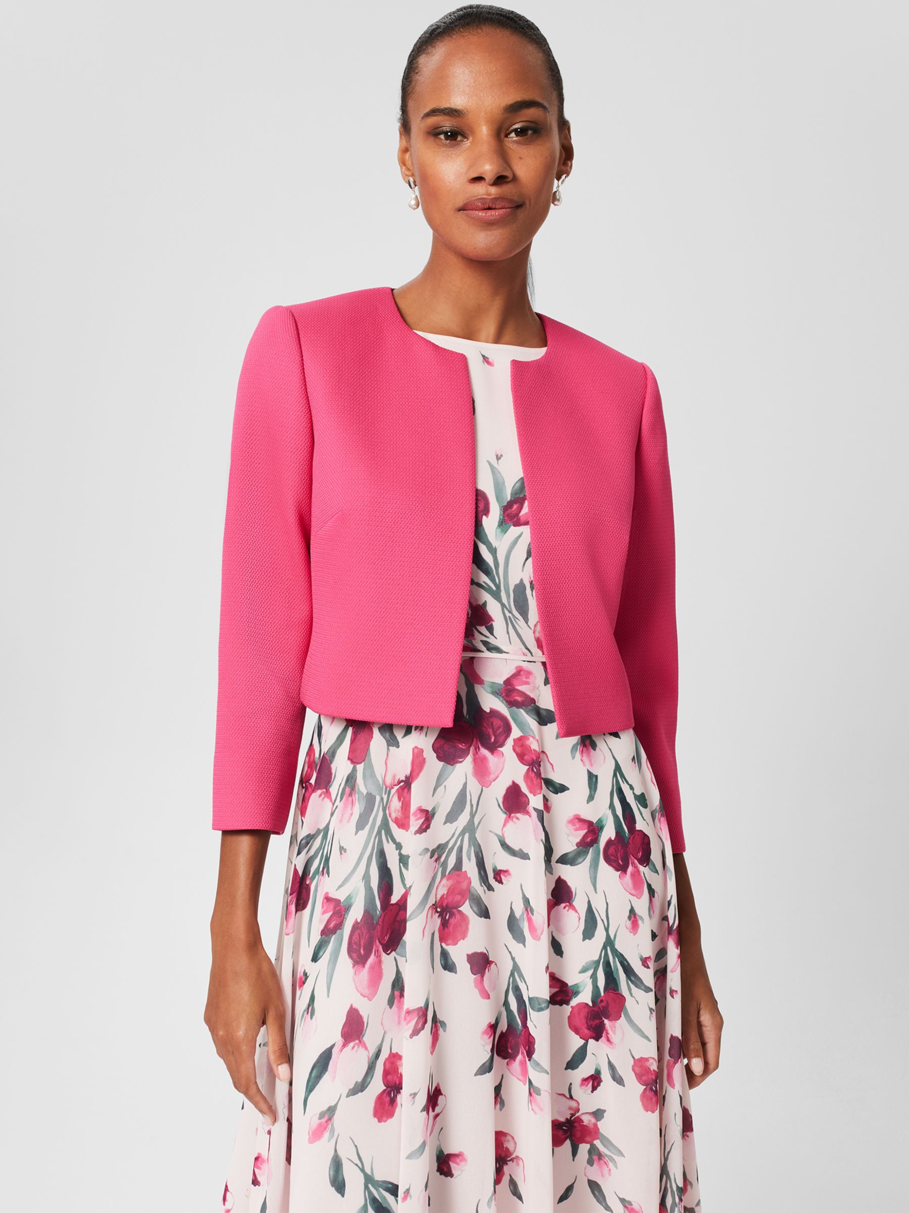 Hobbs Elize Tailored Jacket, Bright Pink at John Lewis & Partners