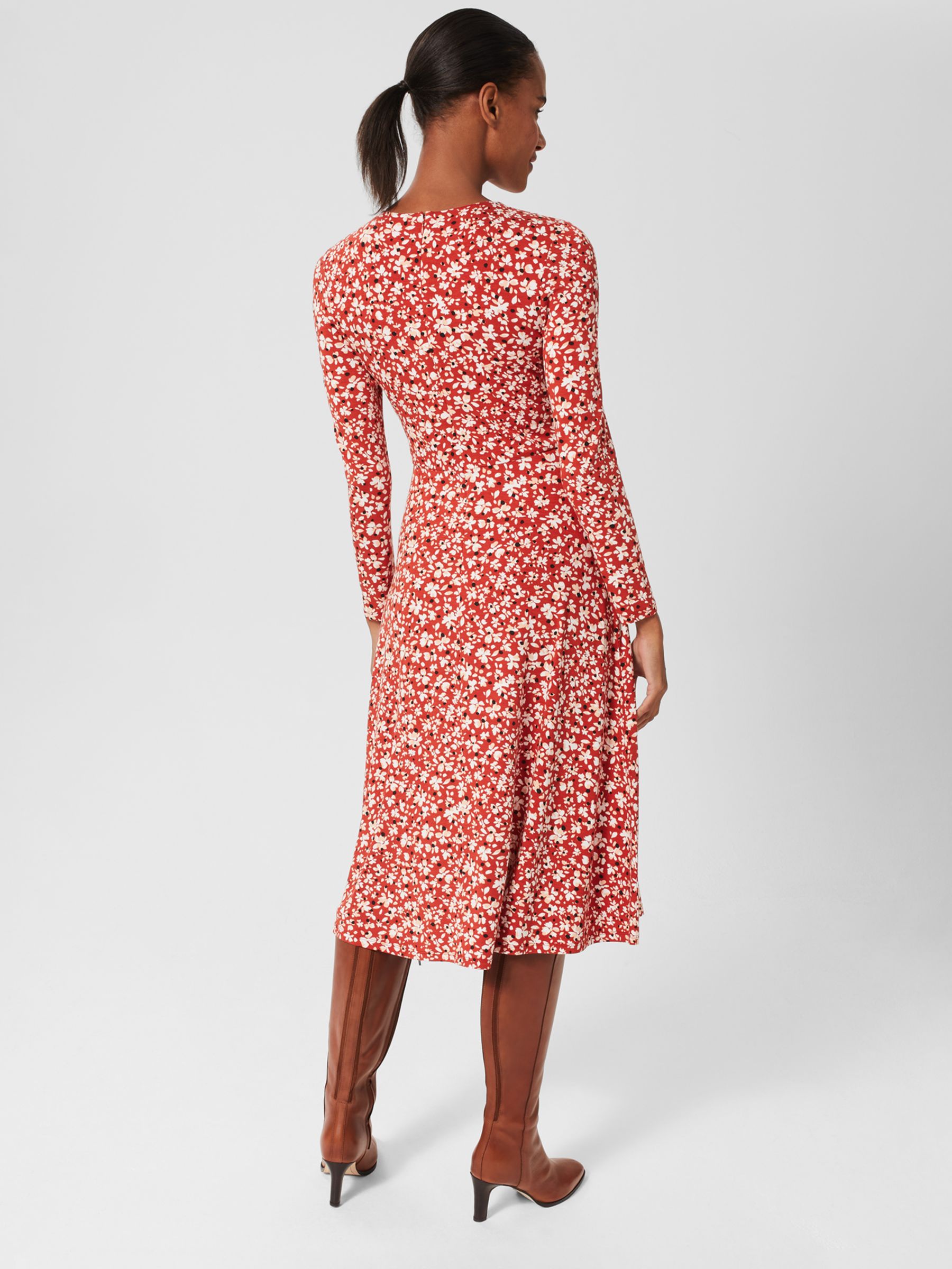Buy Hobbs Sian Floral Midi Jersey Dress, Sienna/Multi Online at johnlewis.com