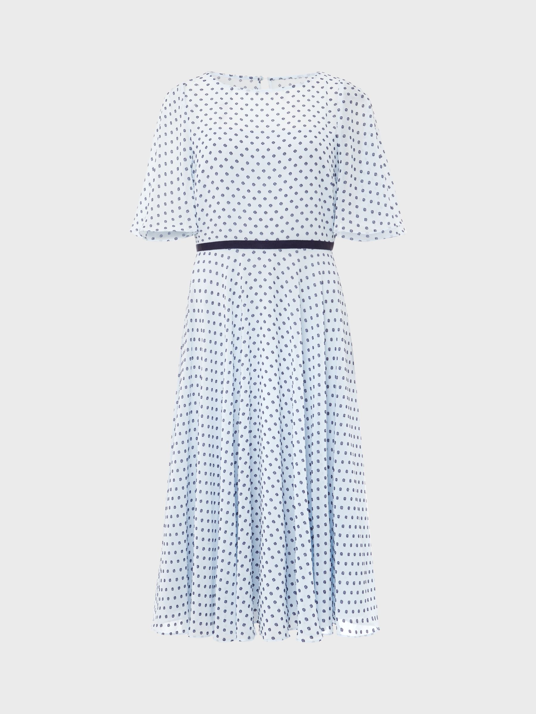 Buy Hobbs Eleanor Polka Dot Print Midi Dress, Pale Blue/Navy Online at johnlewis.com