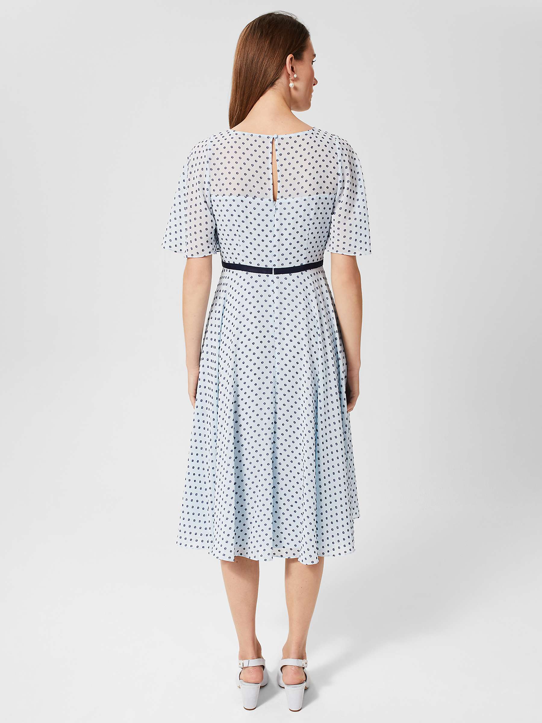 Buy Hobbs Petite Eleanor Dress, Blue/White Online at johnlewis.com