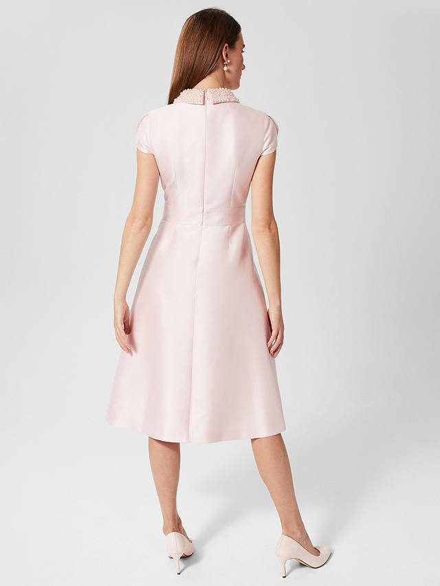 Hobbs Marcella Beaded Dress, Pale Pink