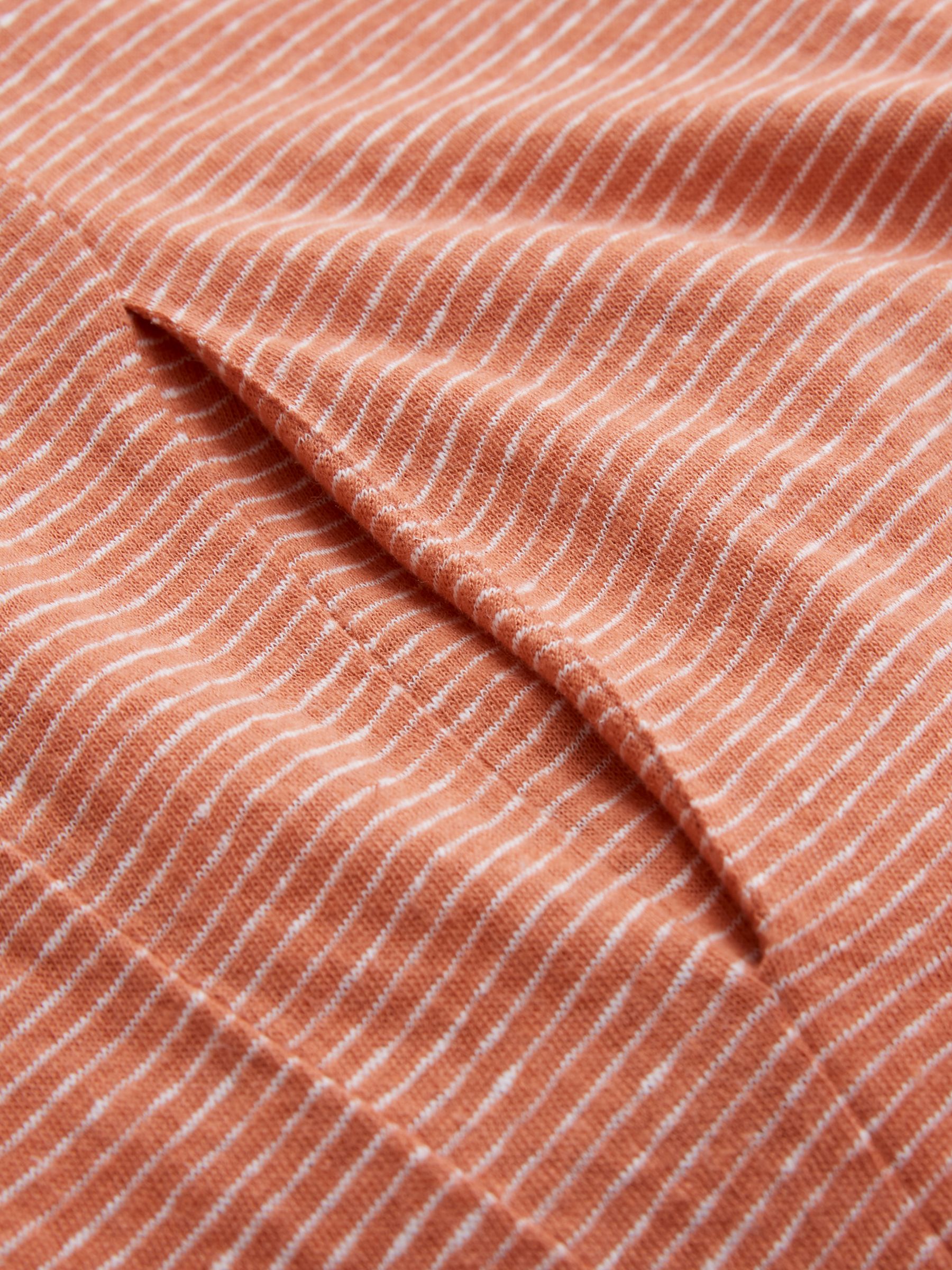 Celtic & Co. Linen And Cotton Button Back Midi Dress, Orange Stripe, 8