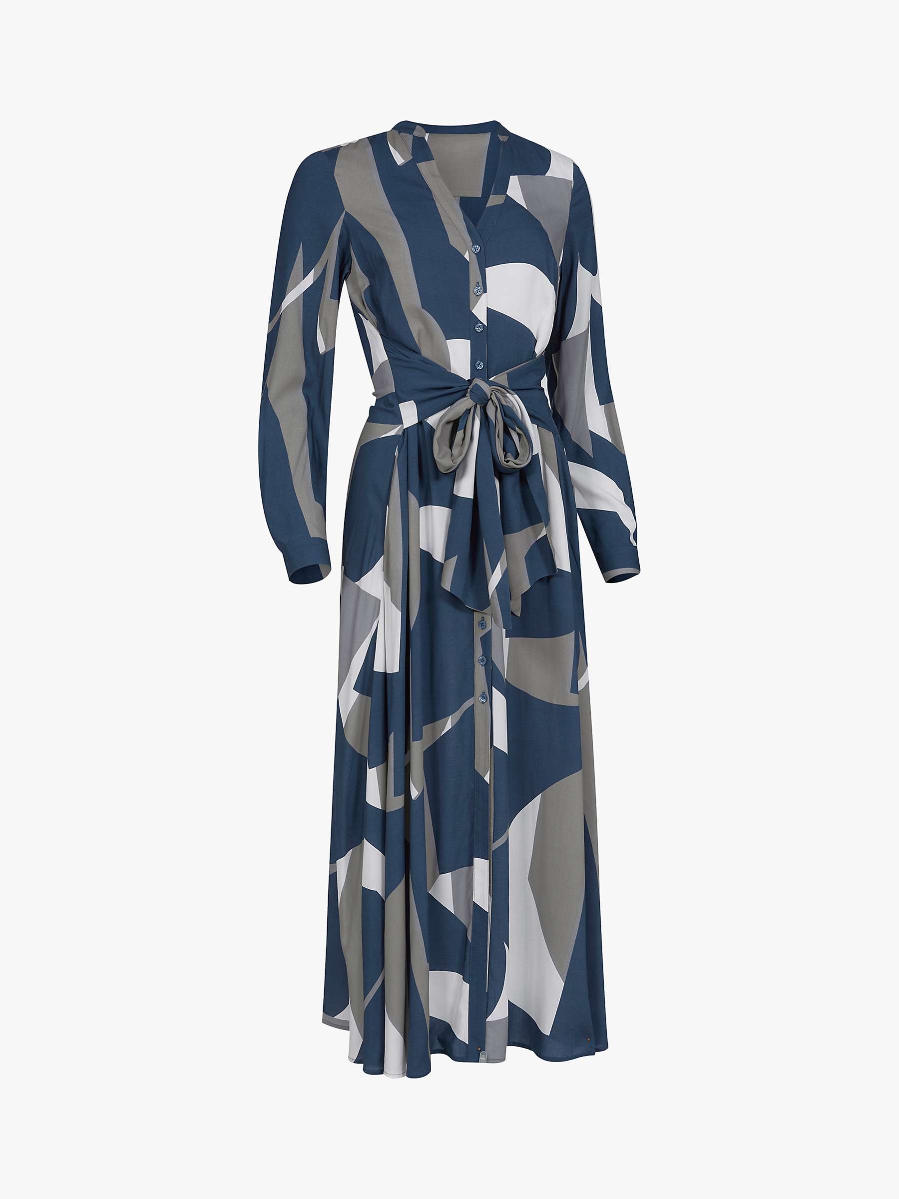 Buy Celtic & Co. Geometric Print V-Neck Midi Dress, Navy Online at johnlewis.com